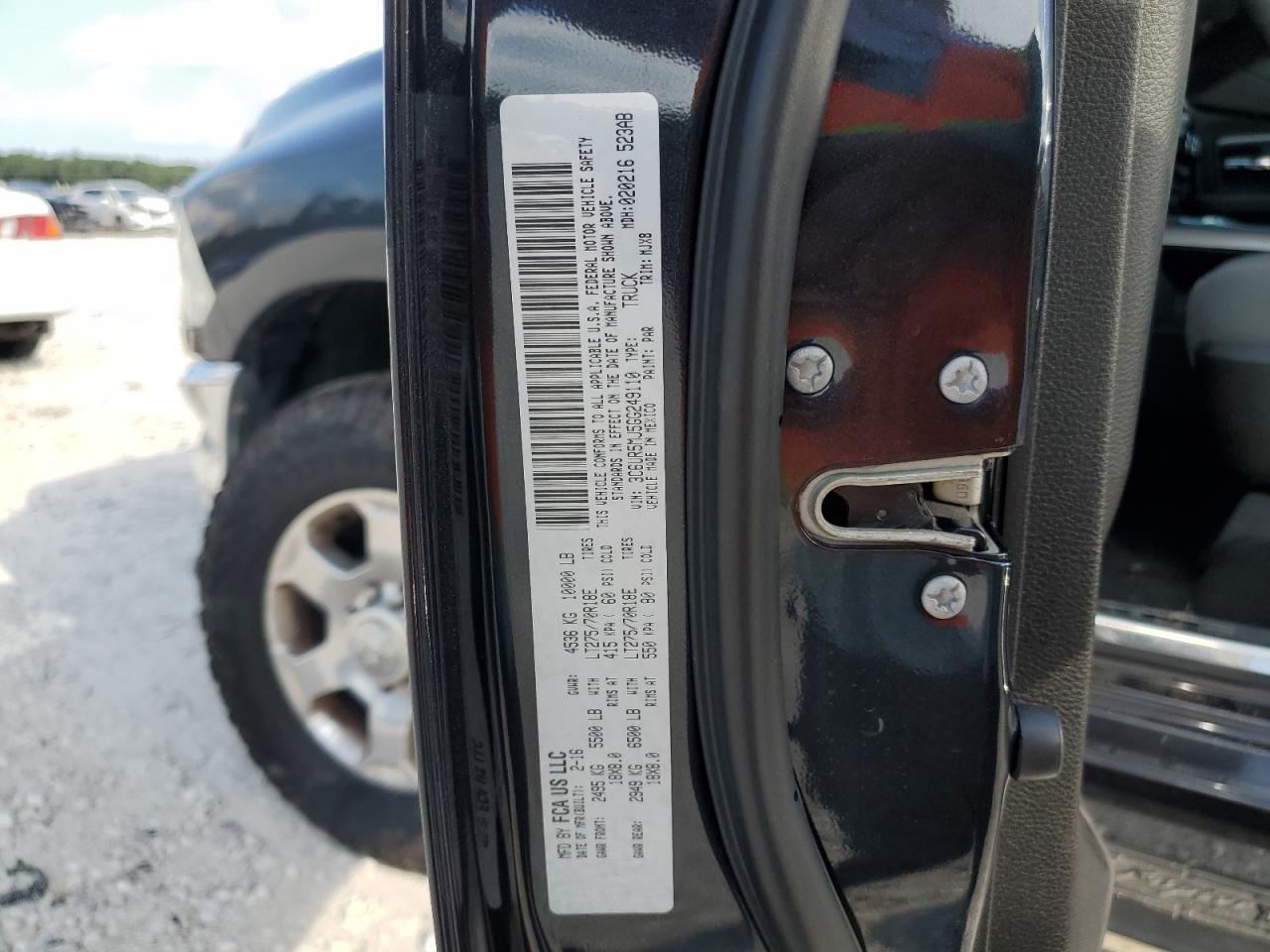 2016 Ram 2500 Slt VIN: 3C6UR5MJ5GG249110 Lot: 58539494