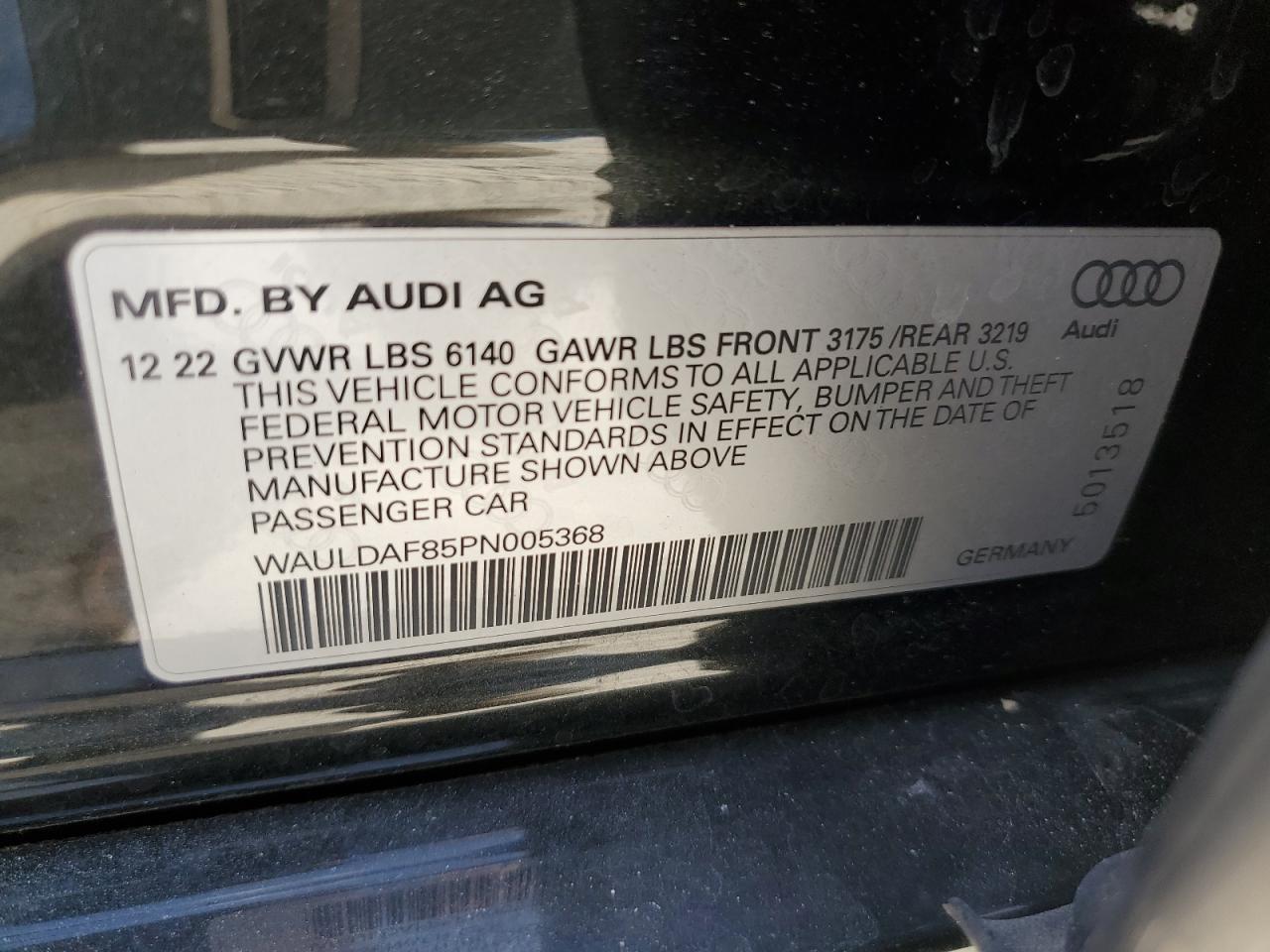 WAULDAF85PN005368 2023 Audi A8 L