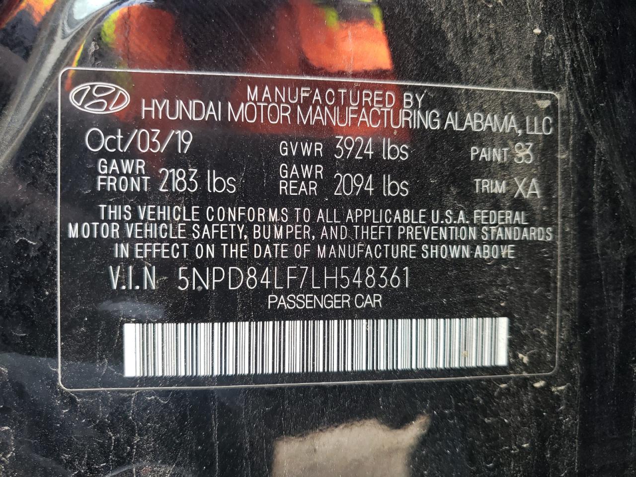 VIN 5NPD84LF7LH548361 2020 HYUNDAI ELANTRA no.13