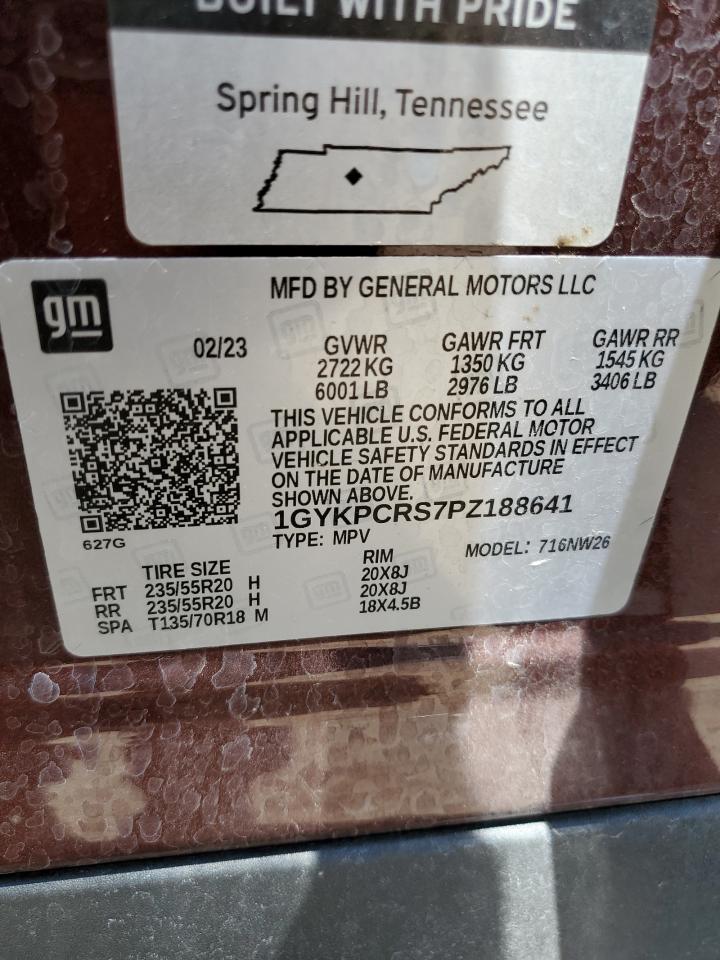 2023 Cadillac Xt6 Premium Luxury VIN: 1GYKPCRS7PZ188641 Lot: 60205174