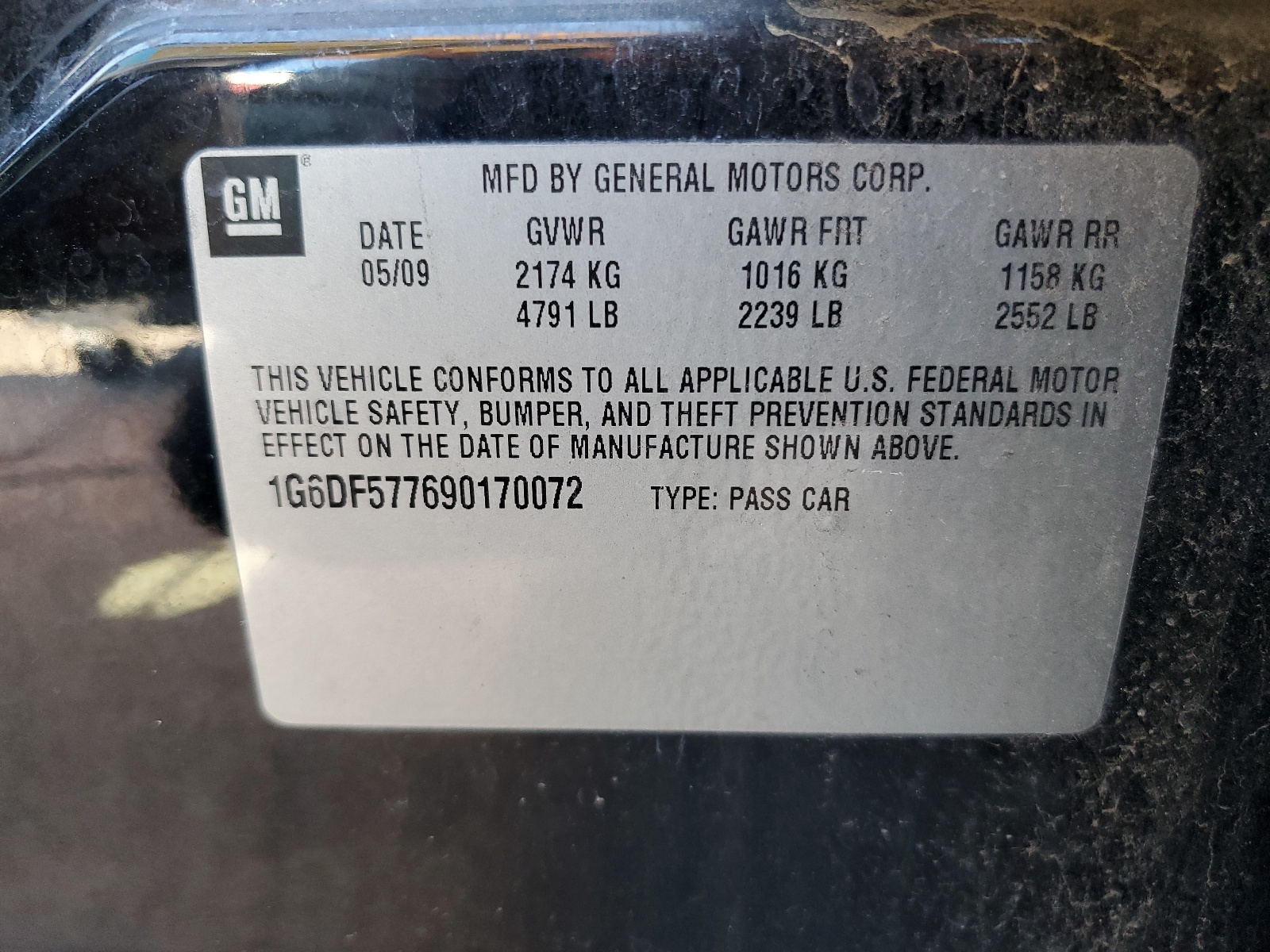 1G6DF577690170072 2009 Cadillac Cts