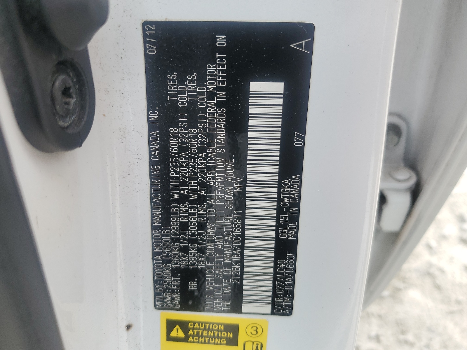 2T2BK1BA7DC165811 2013 Lexus Rx 350 Base