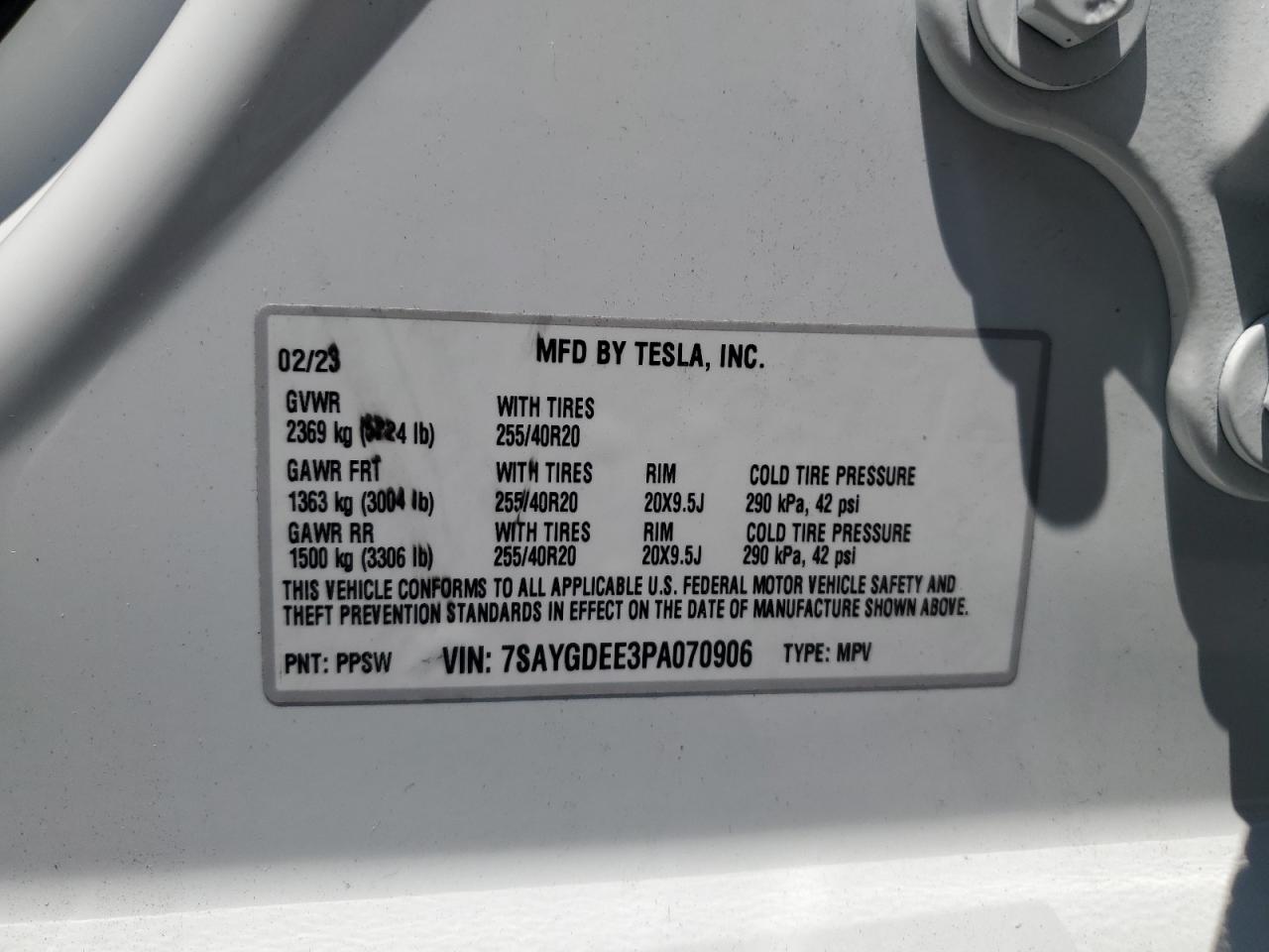 7SAYGDEE3PA070906 2023 Tesla Model Y