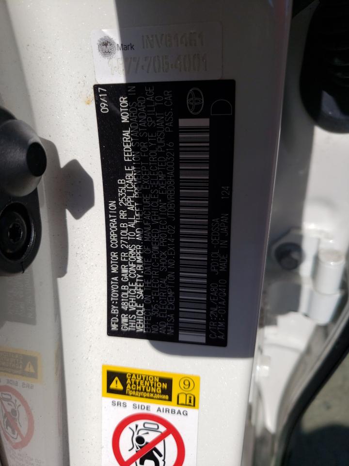 2017 Toyota Mirai VIN: JTDBVRBD8HA003216 Lot: 57094784