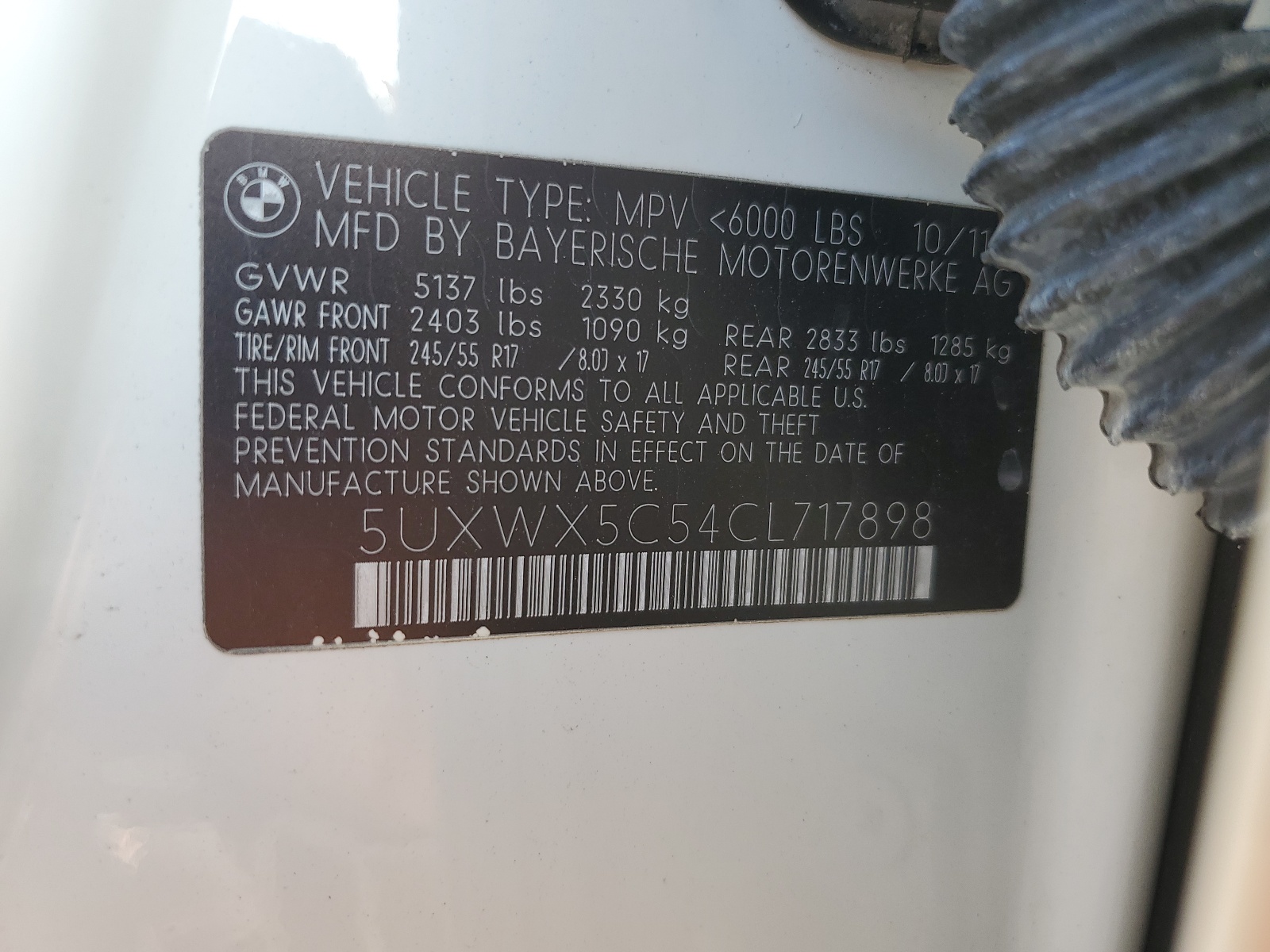 5UXWX5C54CL717898 2012 BMW X3 xDrive28I