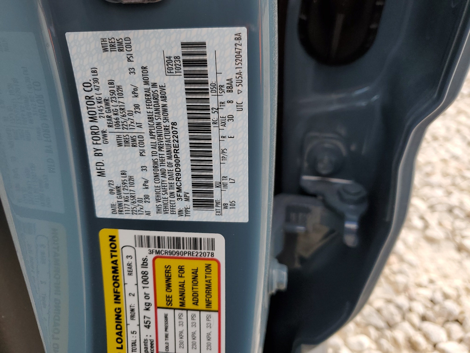 3FMCR9D90PRE22078 2023 Ford Bronco Sport Badlands