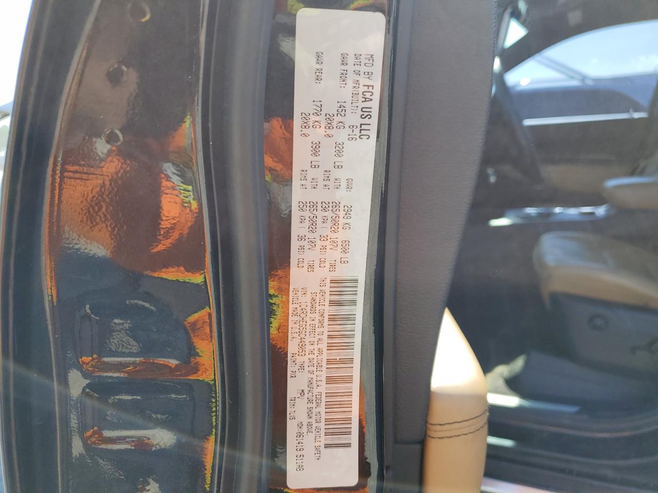 2016 Dodge Durango Citadel VIN: 1C4RDHEG5GC449053 Lot: 58036164