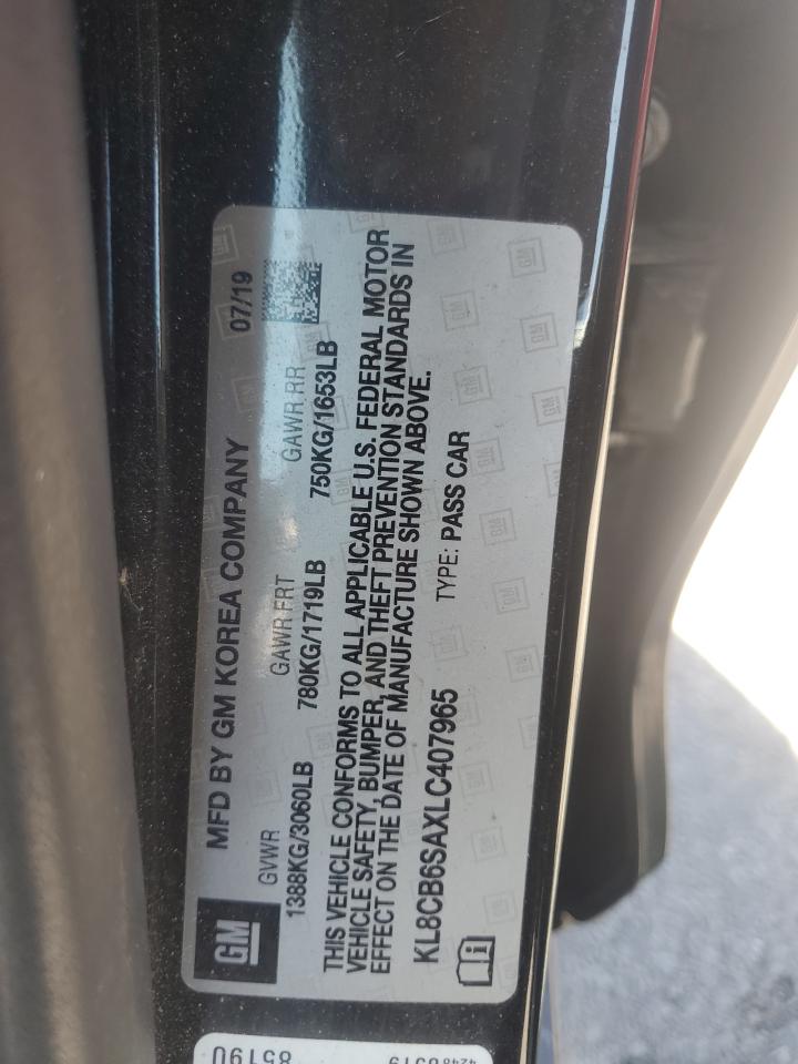 2020 Chevrolet Spark Ls VIN: KL8CB6SAXLC407965 Lot: 59129864