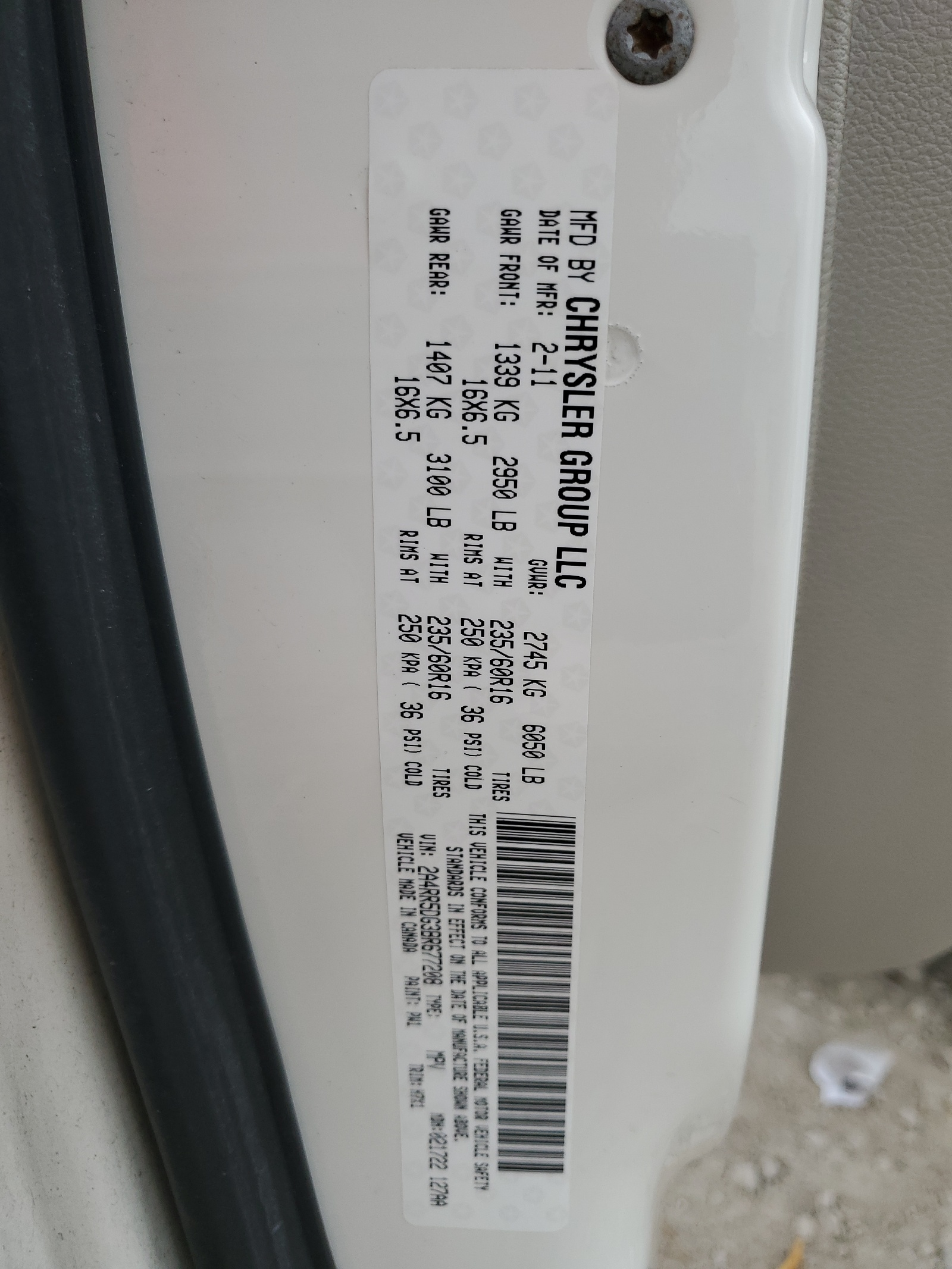 2A4RR5DG3BR677208 2011 Chrysler Town & Country Touring