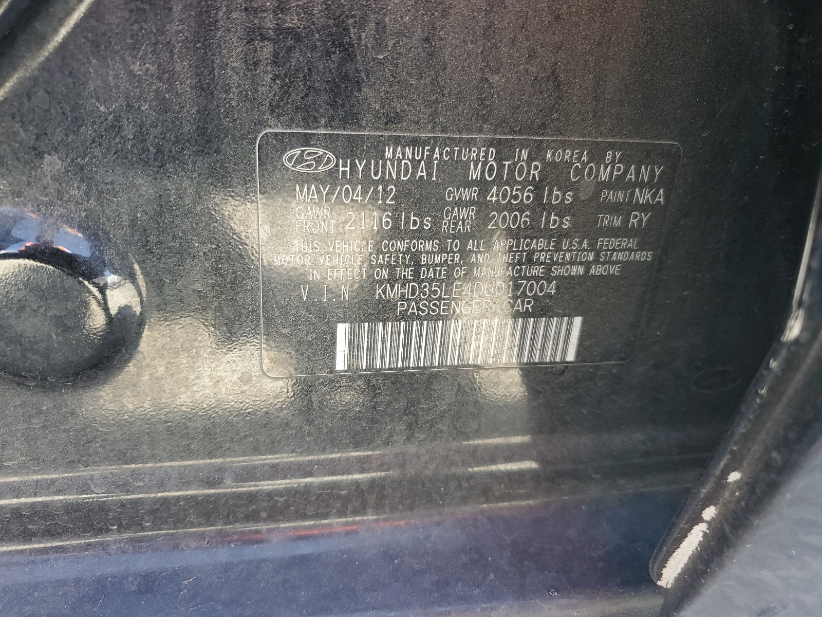 KMHD35LE4DU017004 2013 Hyundai Elantra Gt
