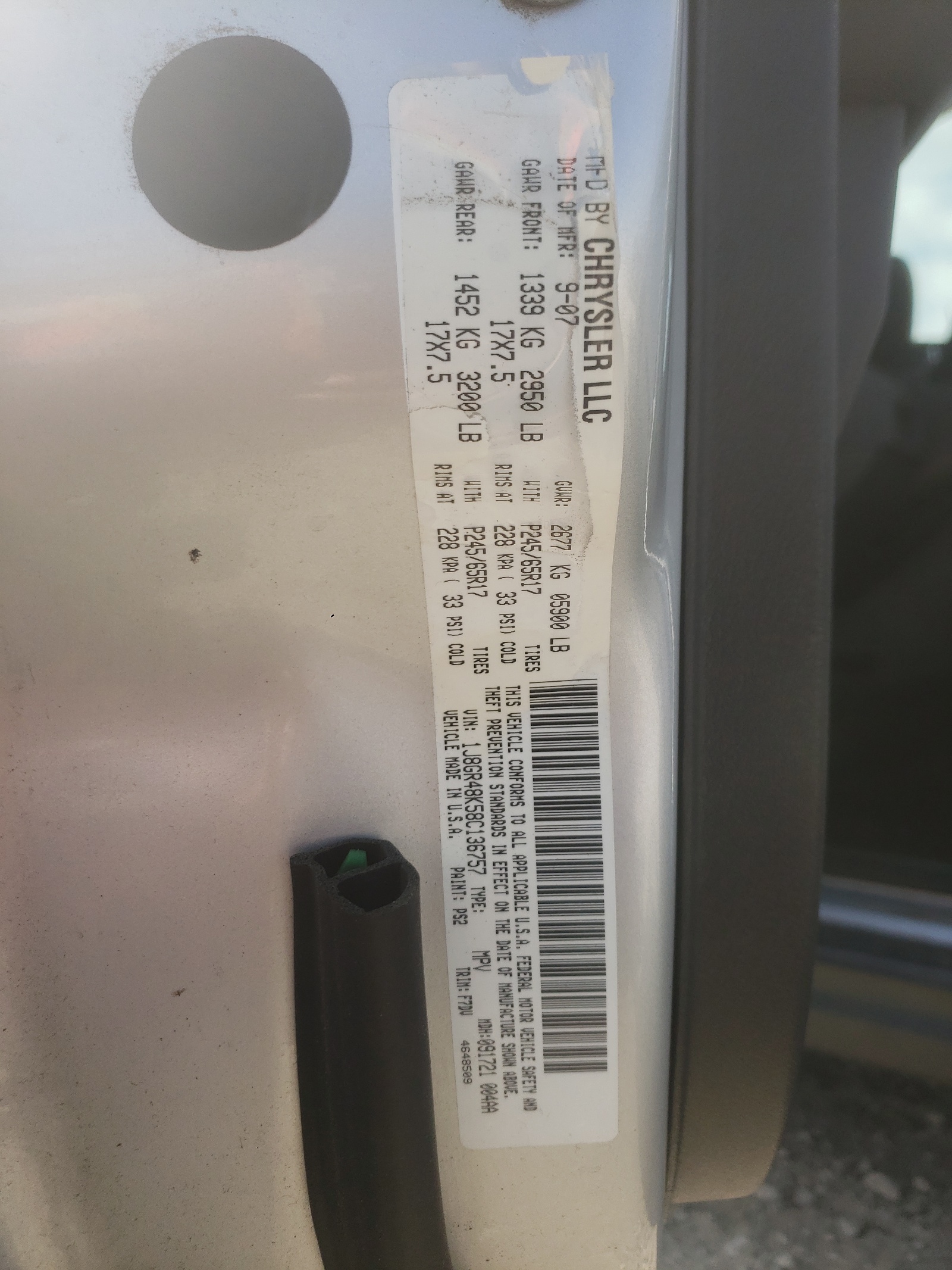 1J8GR48K58C136757 2008 Jeep Grand Cherokee Laredo