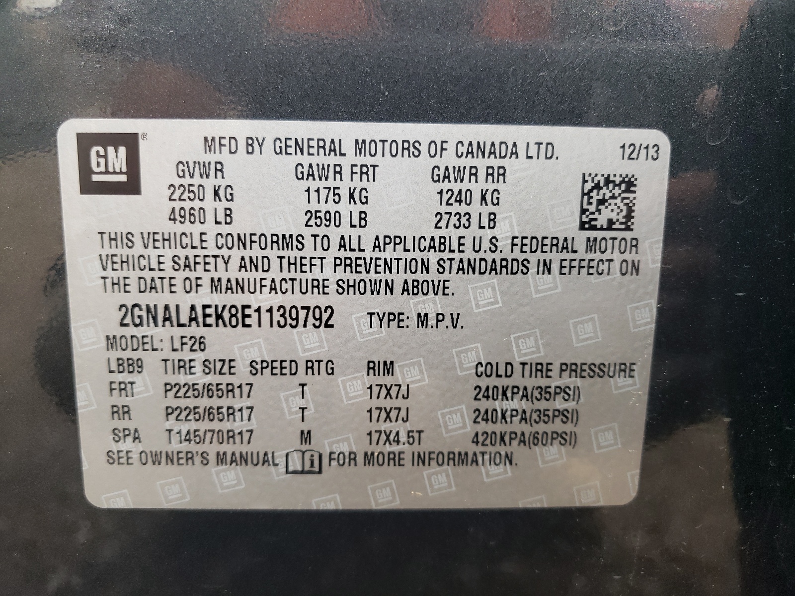 2GNALAEK8E1139792 2014 Chevrolet Equinox Ls