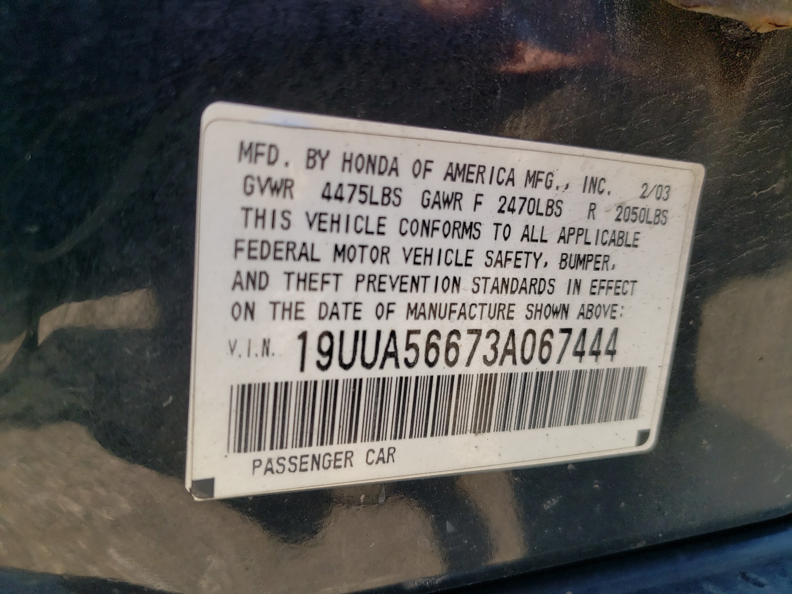 19UUA56673A067444 2003 Acura 3.2Tl