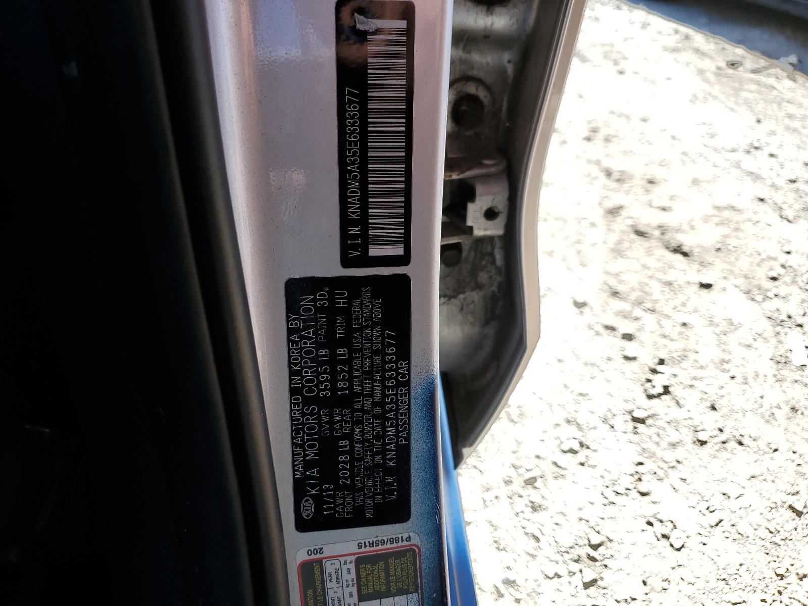 KNADM5A35E6333677 2014 Kia Rio Lx