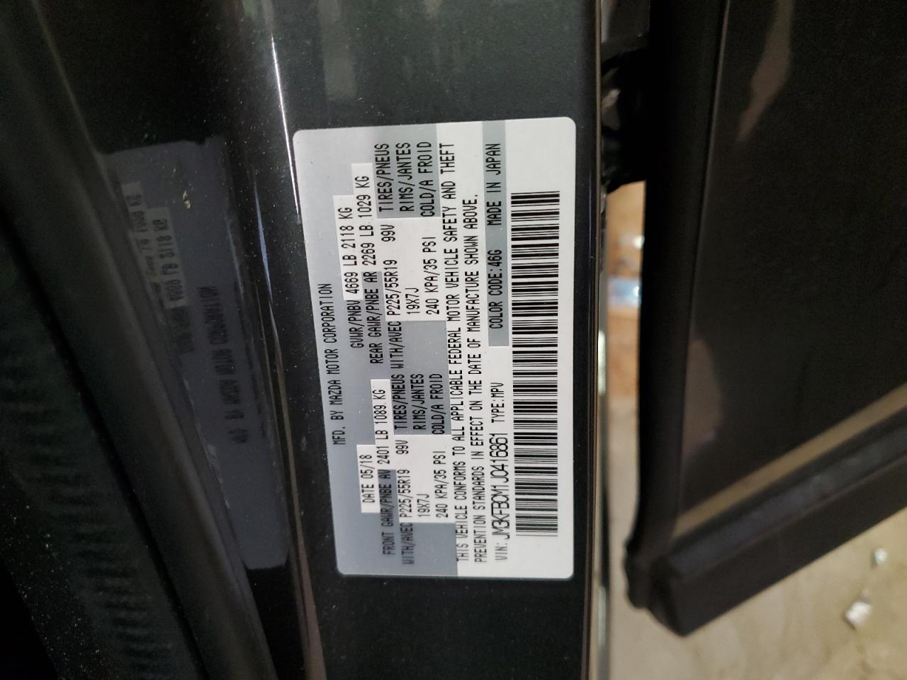 2018 Mazda Cx-5 Touring VIN: JM3KFBCM1J0416861 Lot: 58207204