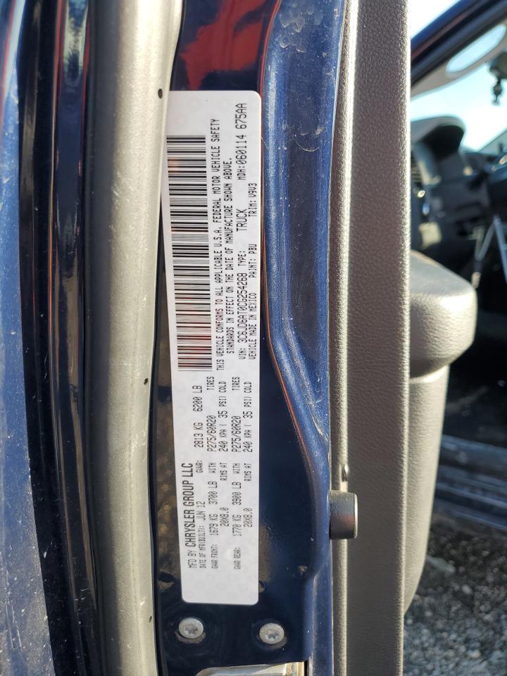 2012 Dodge Ram 1500 St VIN: 3C6JD6AT0CG254268 Lot: 57354724