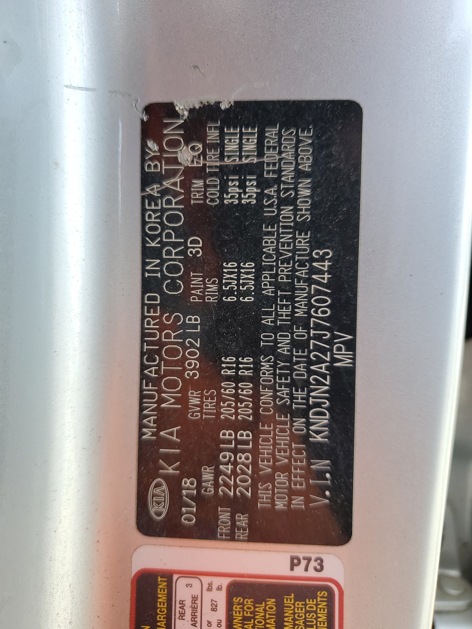 KNDJN2A27J7607443 2018 Kia Soul