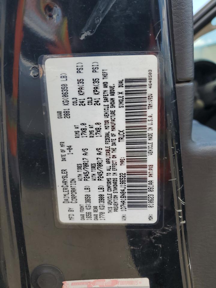 2004 Dodge Ram 1500 St VIN: 1D7HA16N04J196522 Lot: 59092254