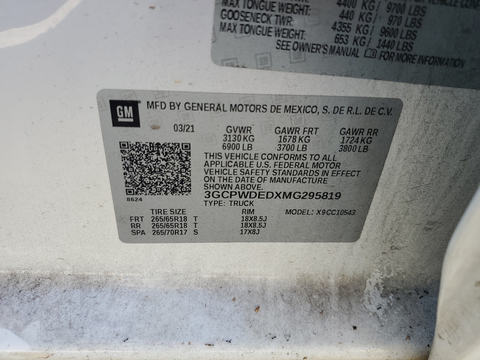 3GCPWDEDXMG295819 2021 Chevrolet Silverado C1500 Rst