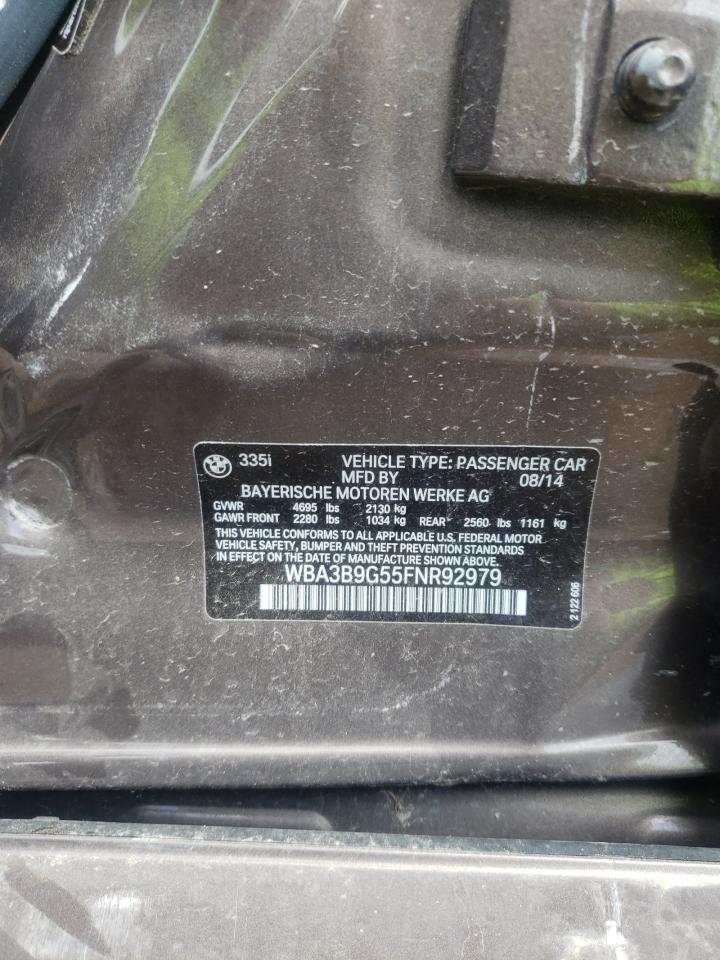 2015 BMW 335 Xi VIN: WBA3B9G55FNR92979 Lot: 59069294