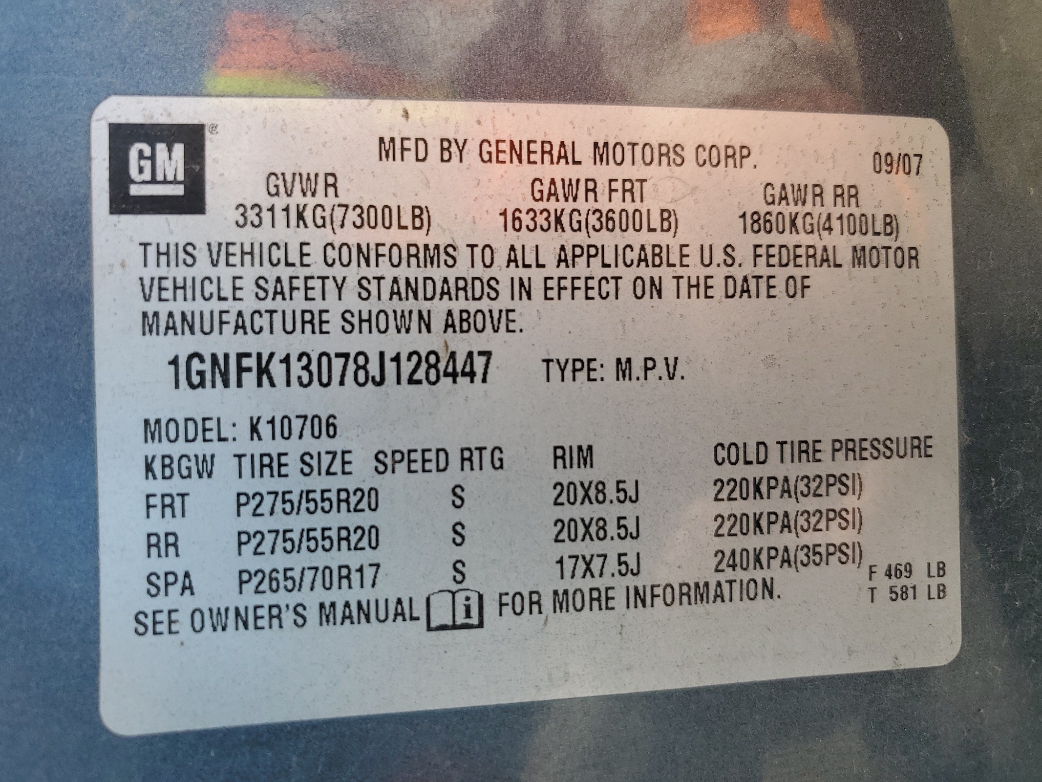 1GNFK13078J128447 2008 Chevrolet Tahoe K1500