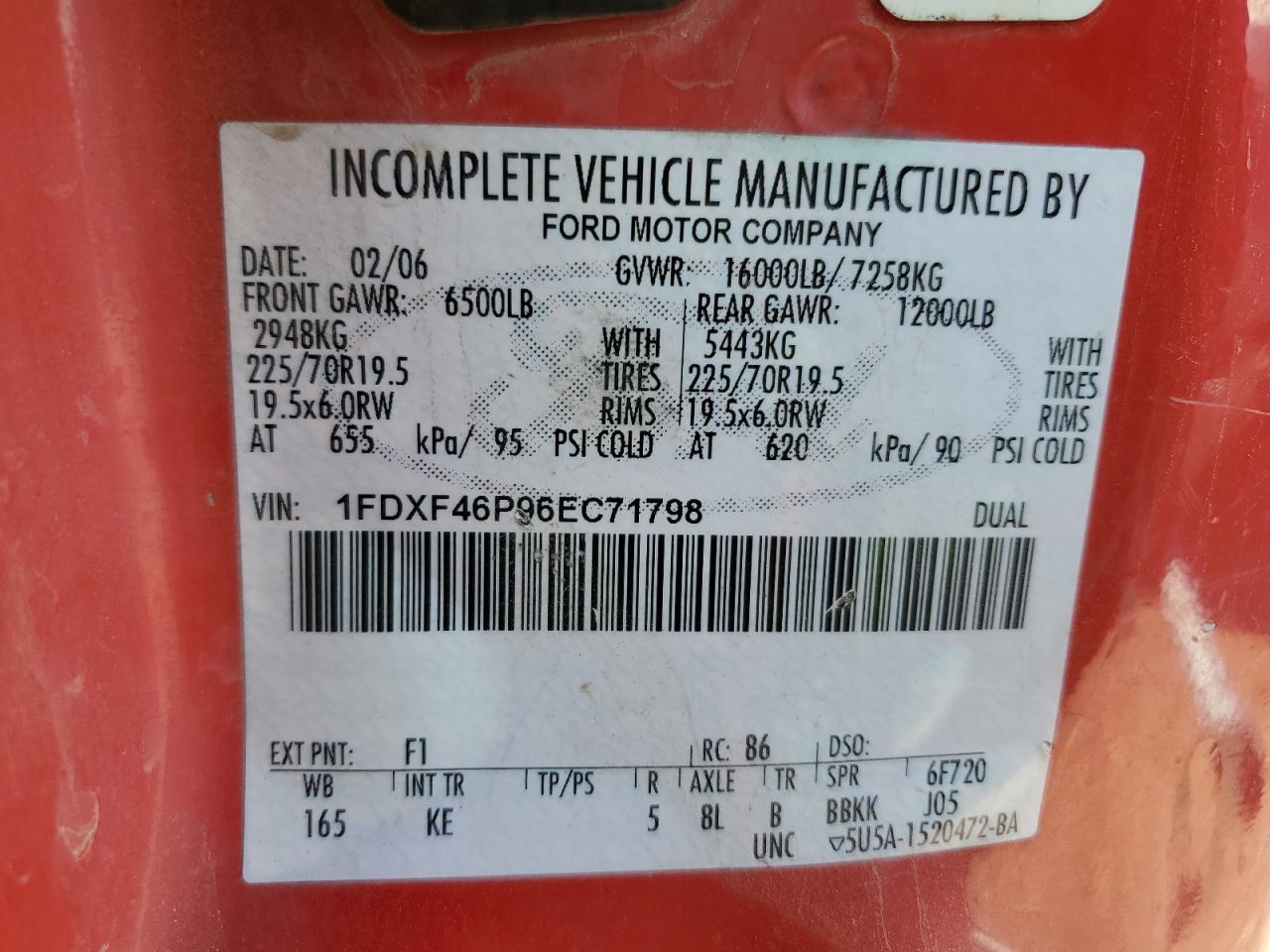 2006 Ford F450 Super Duty VIN: 1FDXF46P96EC71798 Lot: 58347304