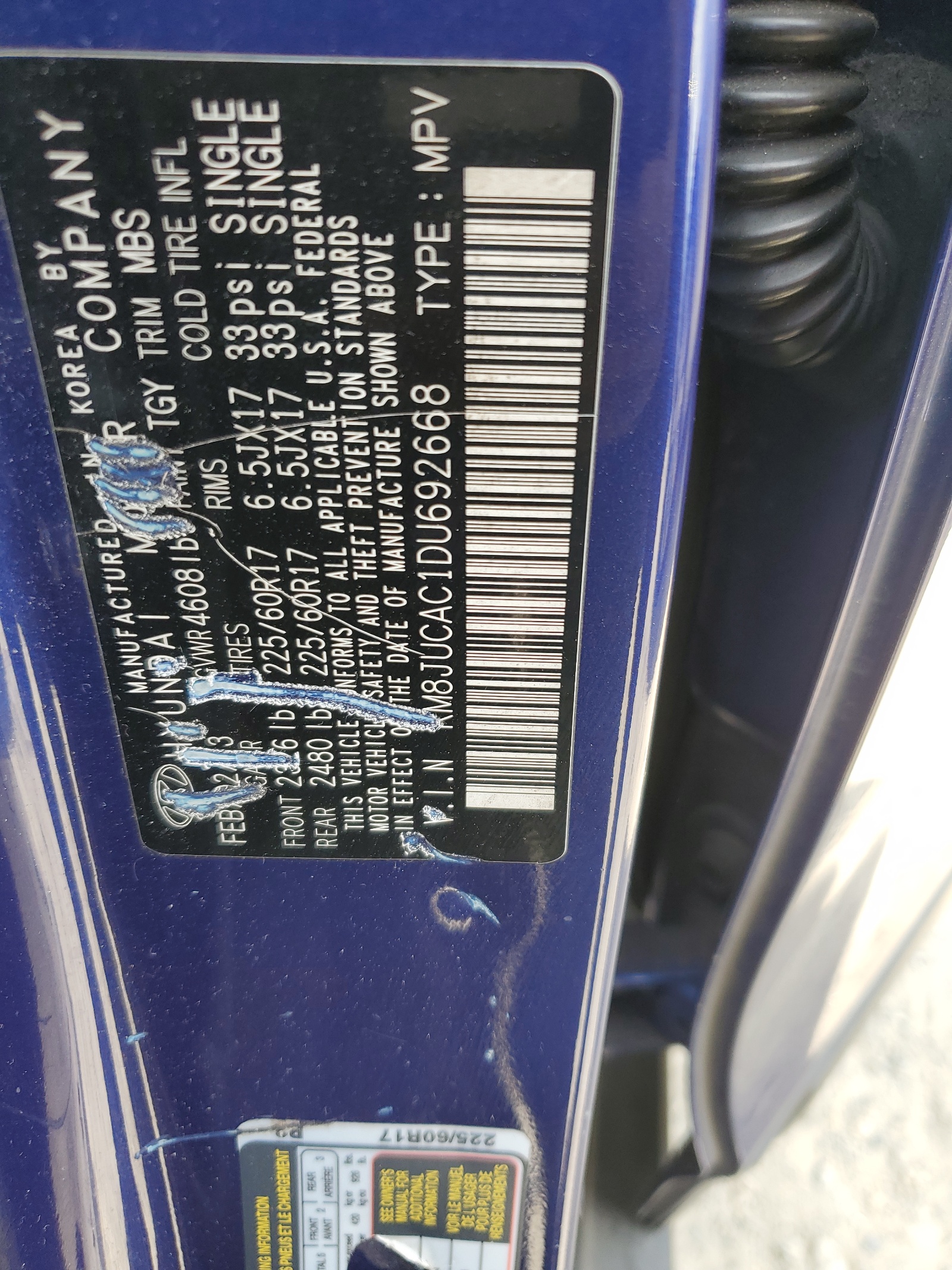 KM8JUCAC1DU692668 2013 Hyundai Tucson Gls