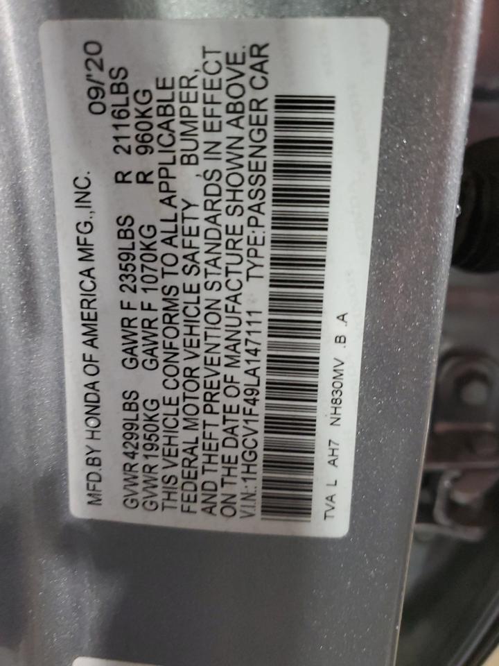 1HGCV1F49LA147111 2020 Honda Accord Ex