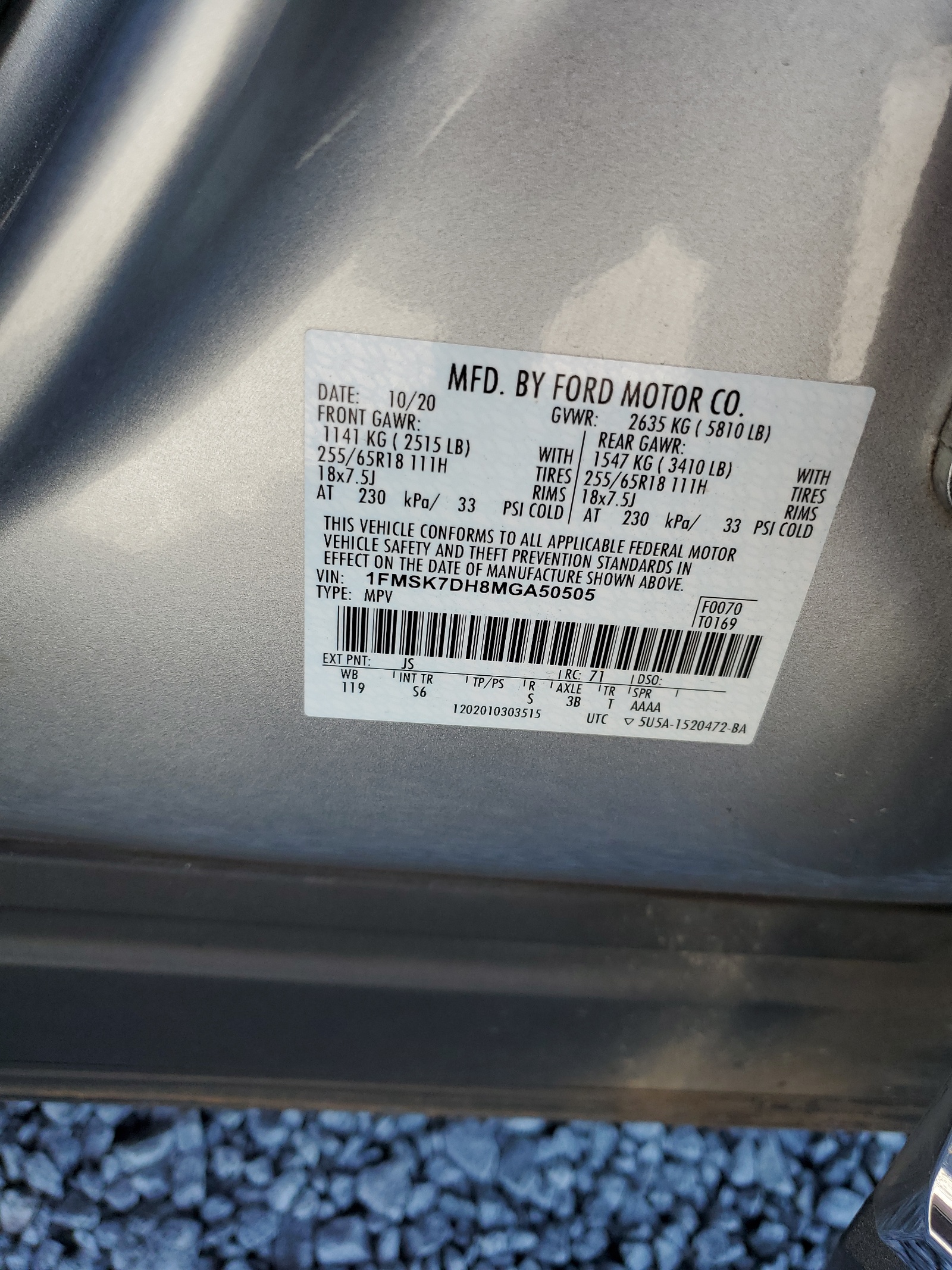 1FMSK7DH8MGA50505 2021 Ford Explorer Xlt