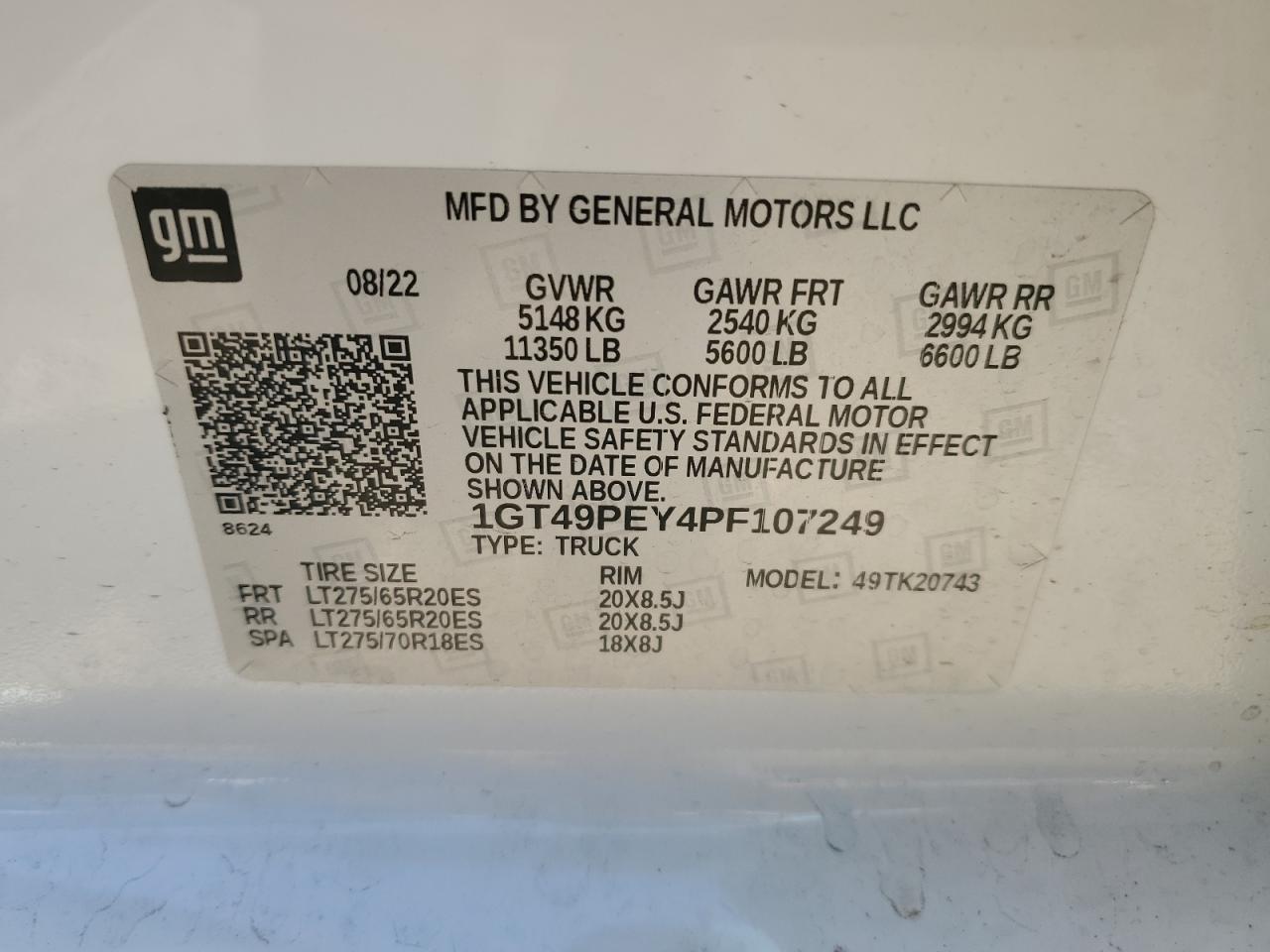 1GT49PEY4PF107249 2023 GMC Sierra K2500 At4