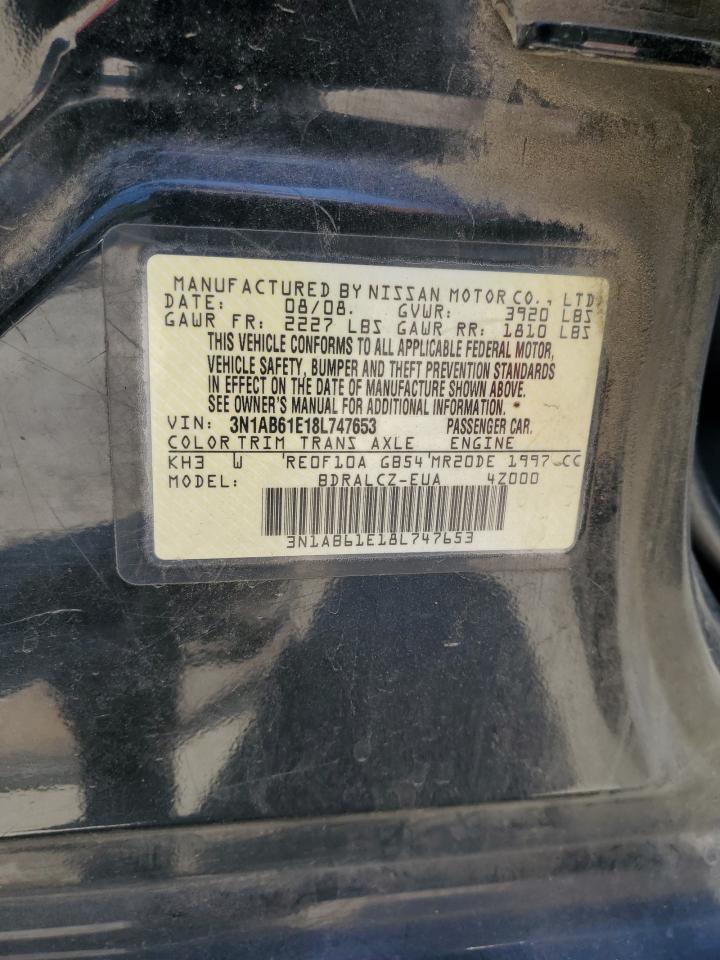 2008 Nissan Sentra 2.0 VIN: 3N1AB61E18L747653 Lot: 60615024