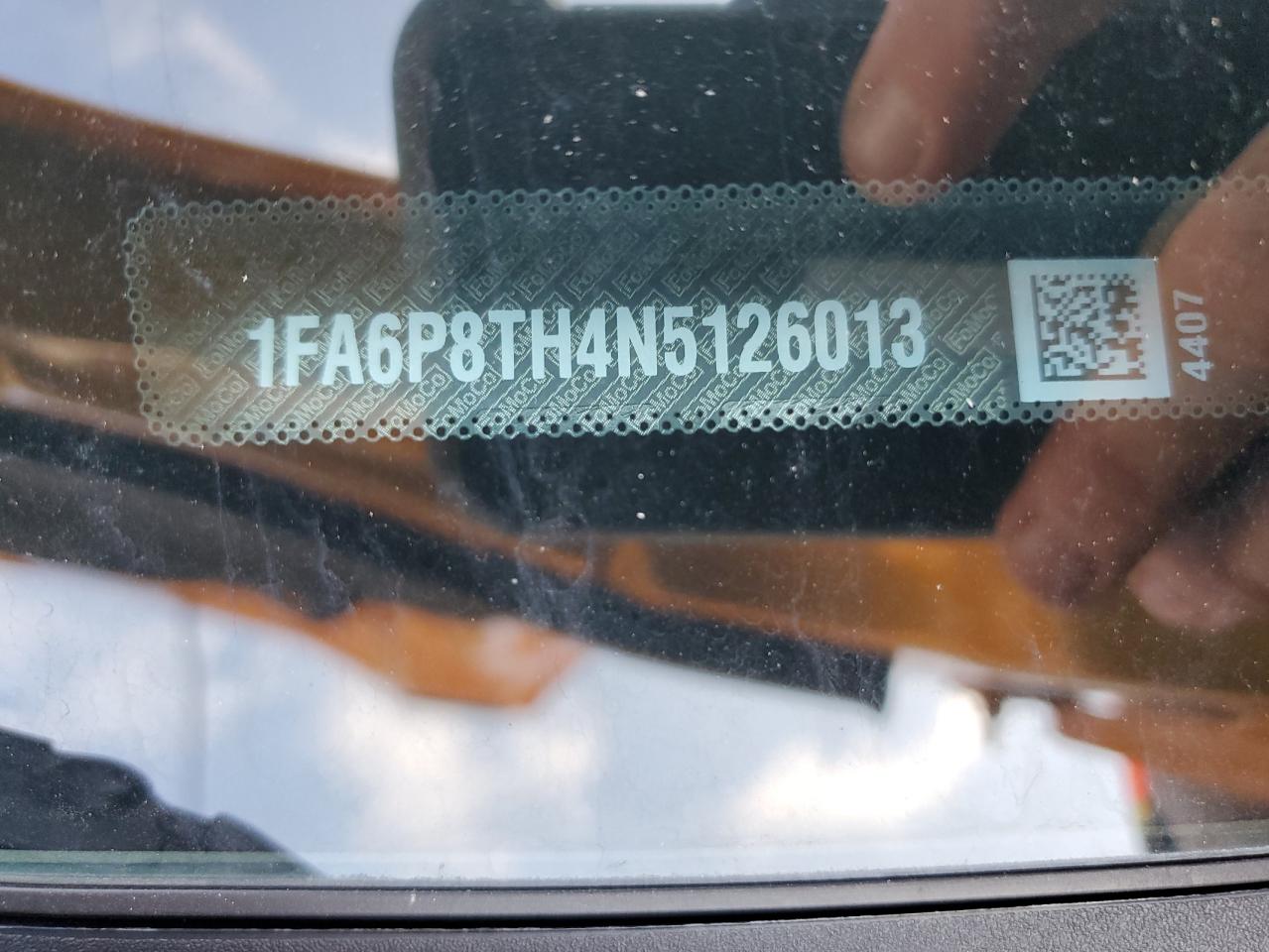 2022 Ford Mustang VIN: 1FA6P8TH4N5126013 Lot: 57311784