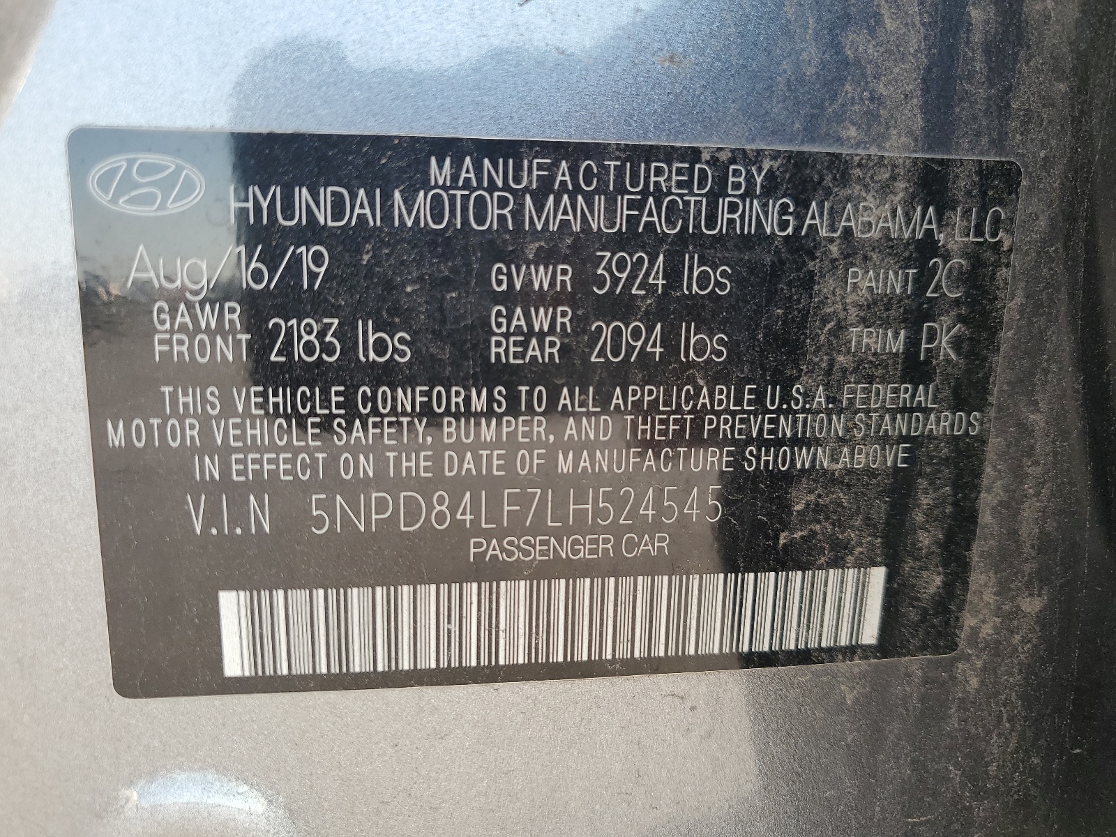 5NPD84LF7LH524545 2020 Hyundai Elantra Sel