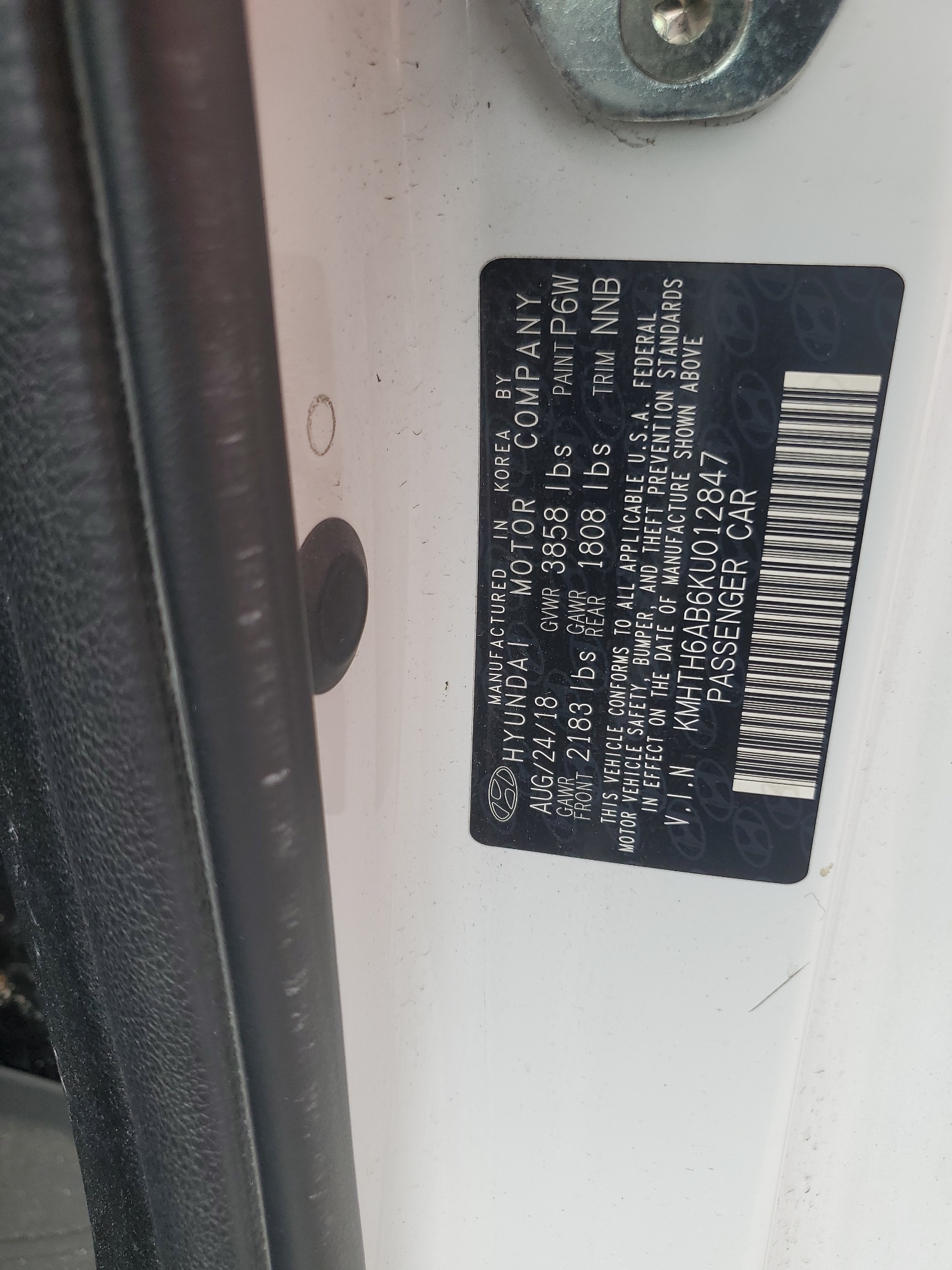 KMHTH6AB6KU012847 2019 Hyundai Veloster Turbo