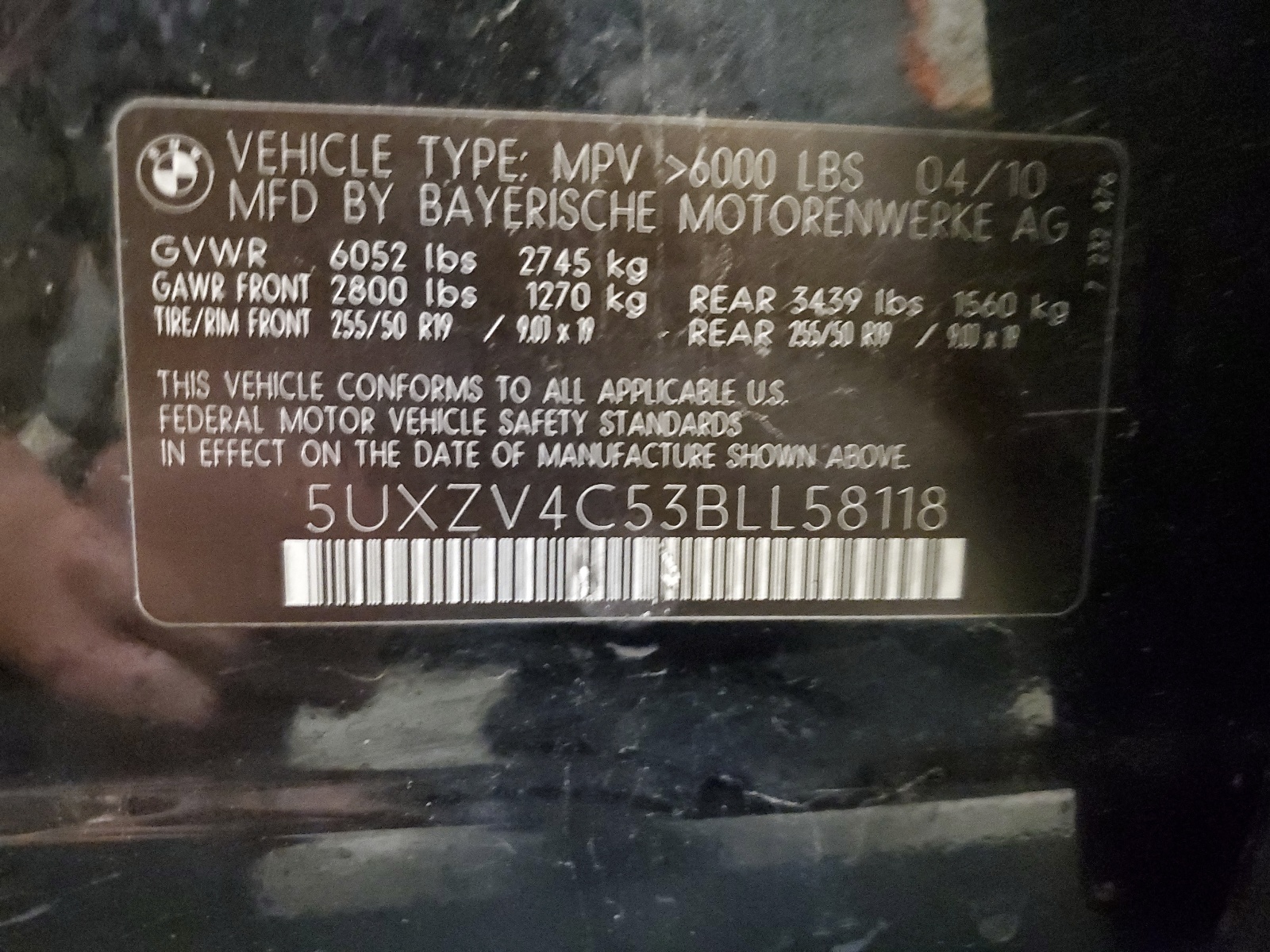 5UXZV4C53BLL58118 2011 BMW X5 xDrive35I