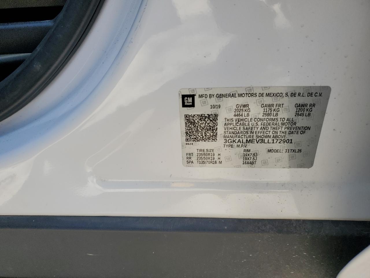 2020 GMC Terrain Sle VIN: 3GKALMEV3LL172901 Lot: 58036754