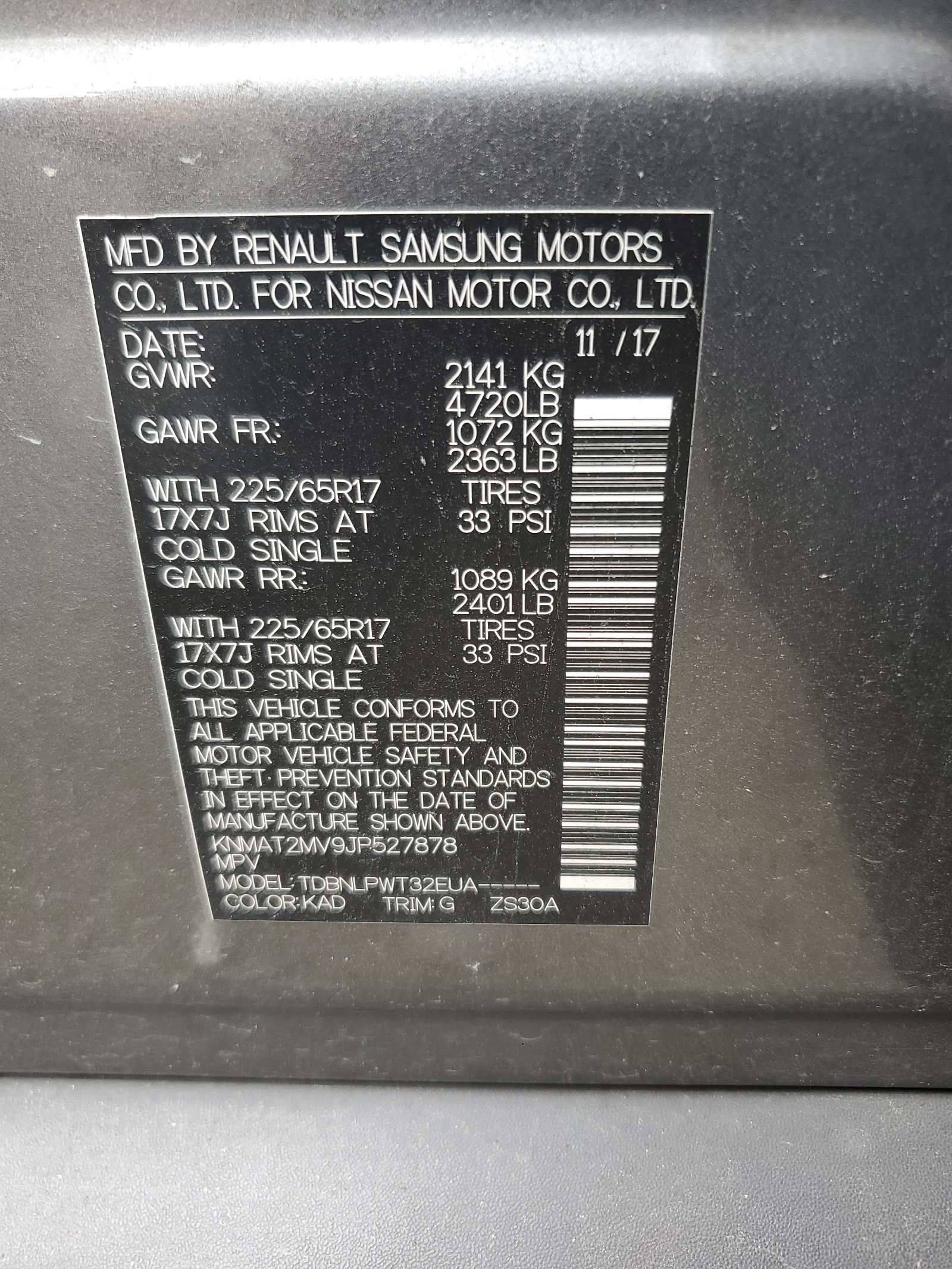 KNMAT2MV9JP527878 2018 Nissan Rogue S