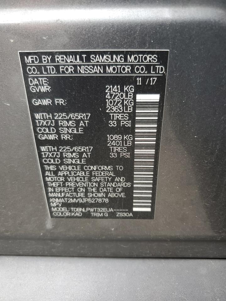 2018 Nissan Rogue S VIN: KNMAT2MV9JP527878 Lot: 57568184