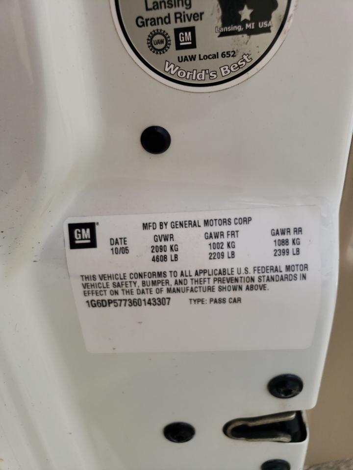 2006 Cadillac Cts Hi Feature V6 VIN: 1G6DP577360143307 Lot: 60173864