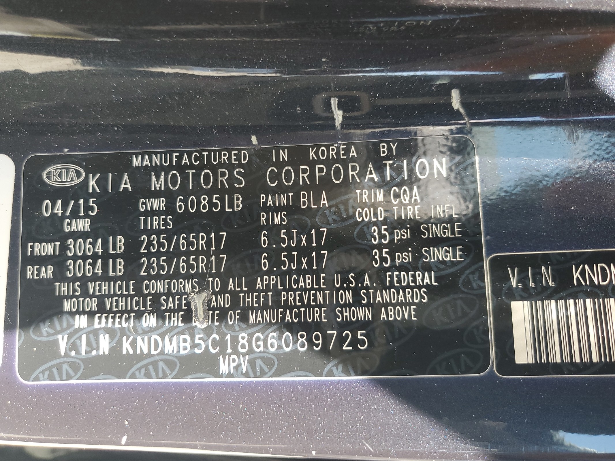 KNDMB5C18G6089725 2016 Kia Sedona Lx