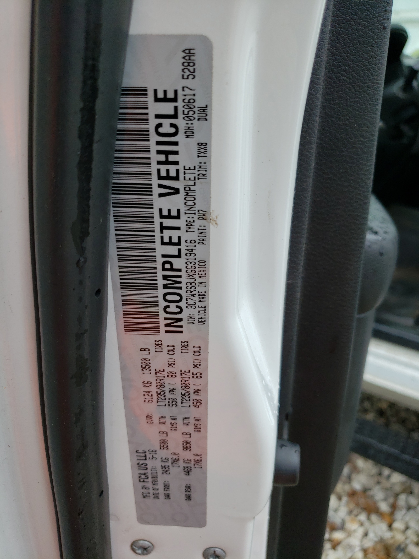 3C7WRSBJXGG319416 2016 Ram 3500