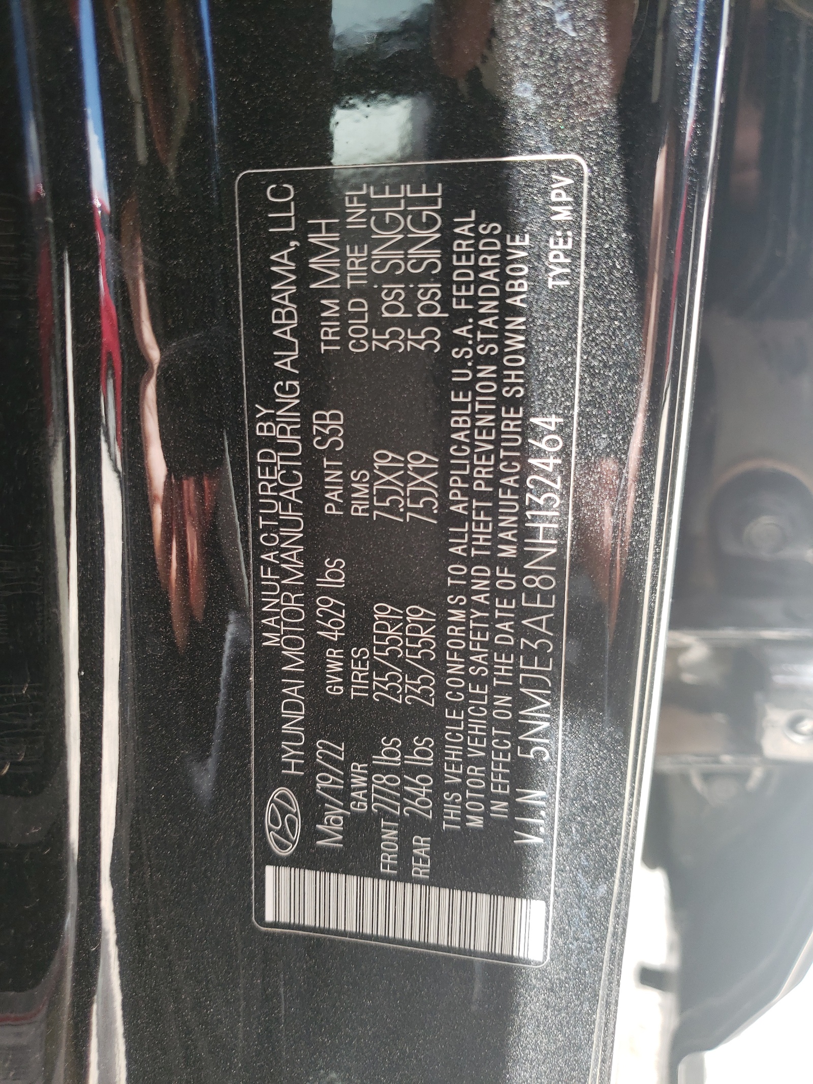 5NMJE3AE8NH132464 2022 Hyundai Tucson Limited