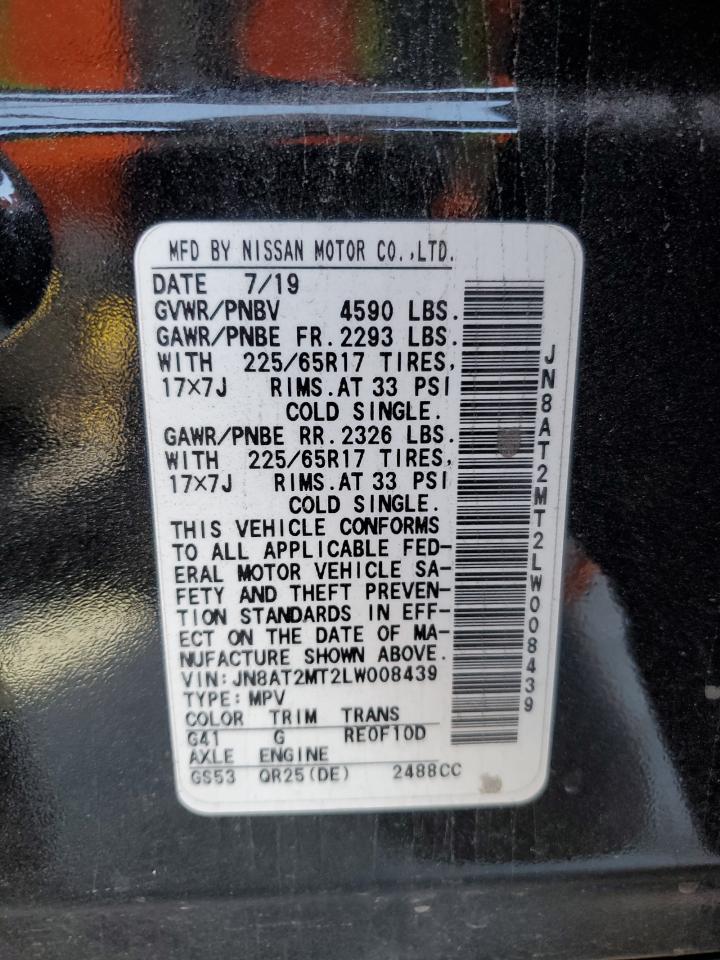 2020 Nissan Rogue S VIN: JN8AT2MT2LW008439 Lot: 58505484