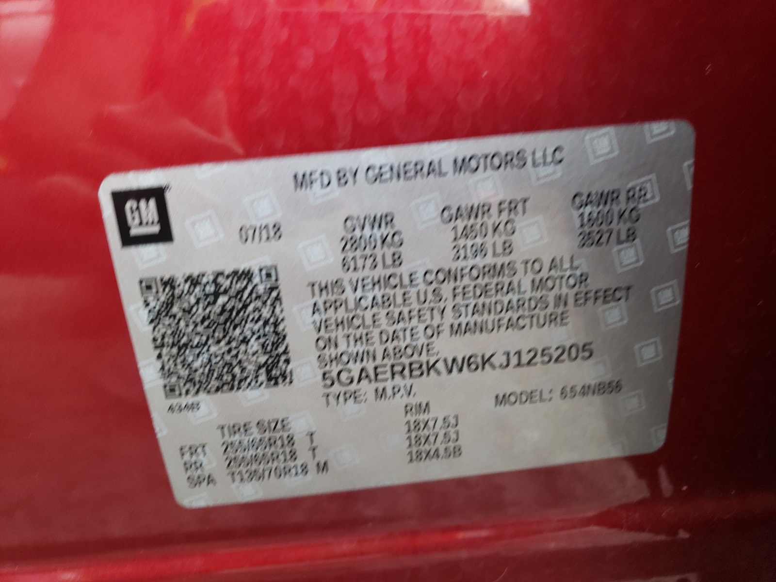 5GAERBKW6KJ125205 2019 Buick Enclave Essence