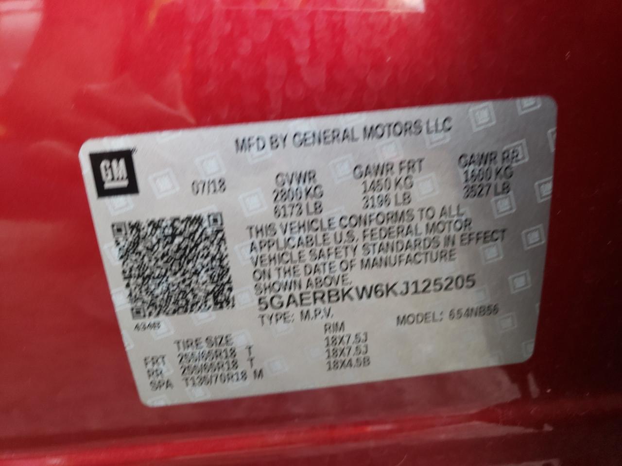 2019 Buick Enclave Essence VIN: 5GAERBKW6KJ125205 Lot: 60281284