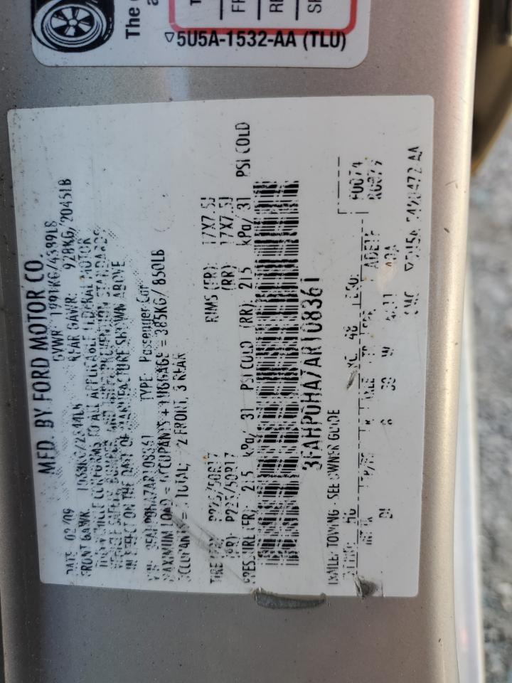 2010 Ford Fusion Se VIN: 3FAHP0HA7AR108361 Lot: 58866334