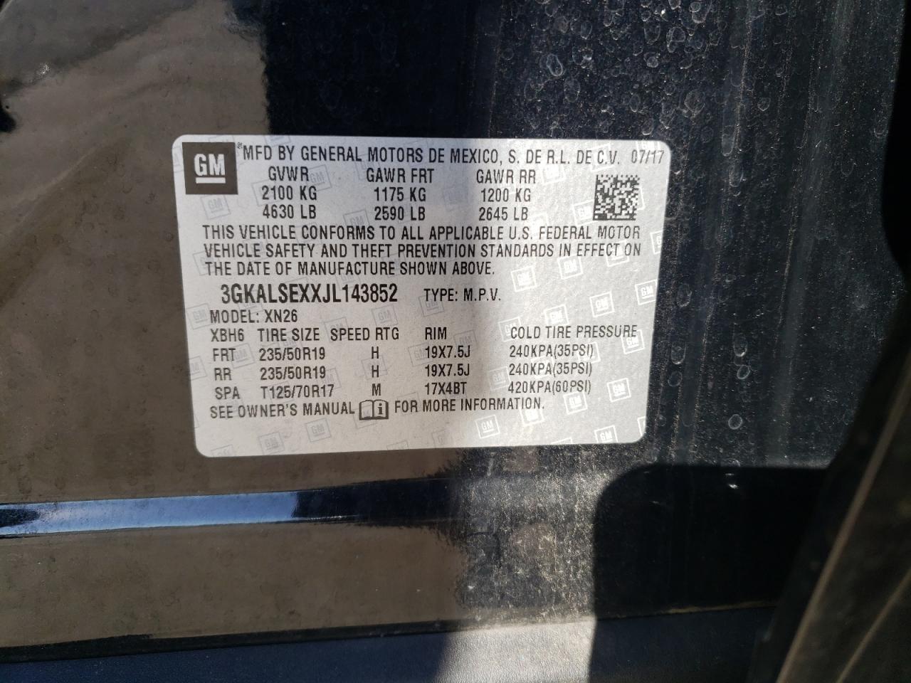 2018 GMC Terrain Denali VIN: 3GKALSEXXJL143852 Lot: 57728164