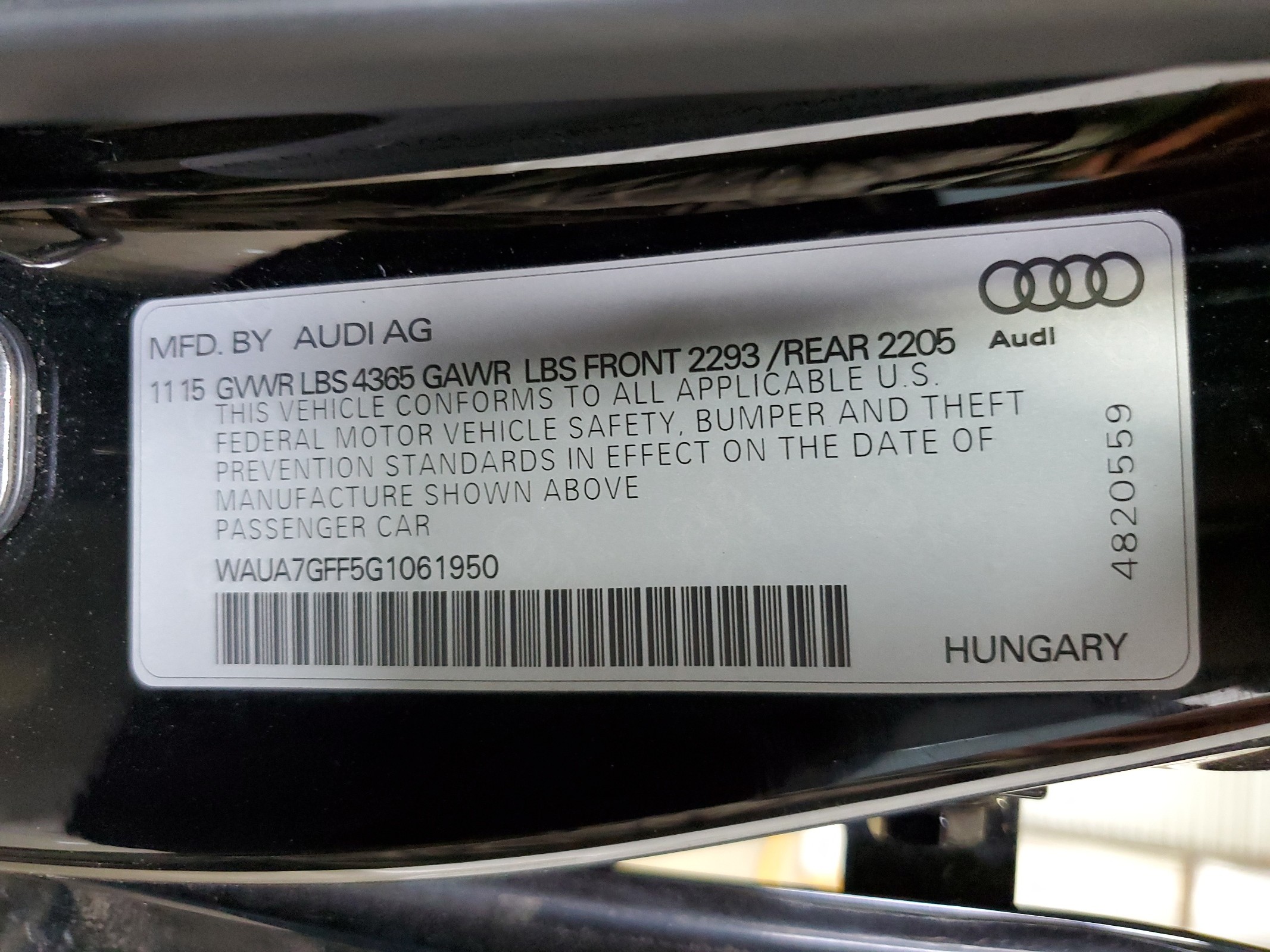 WAUA7GFF5G1061950 2016 Audi A3 Premium