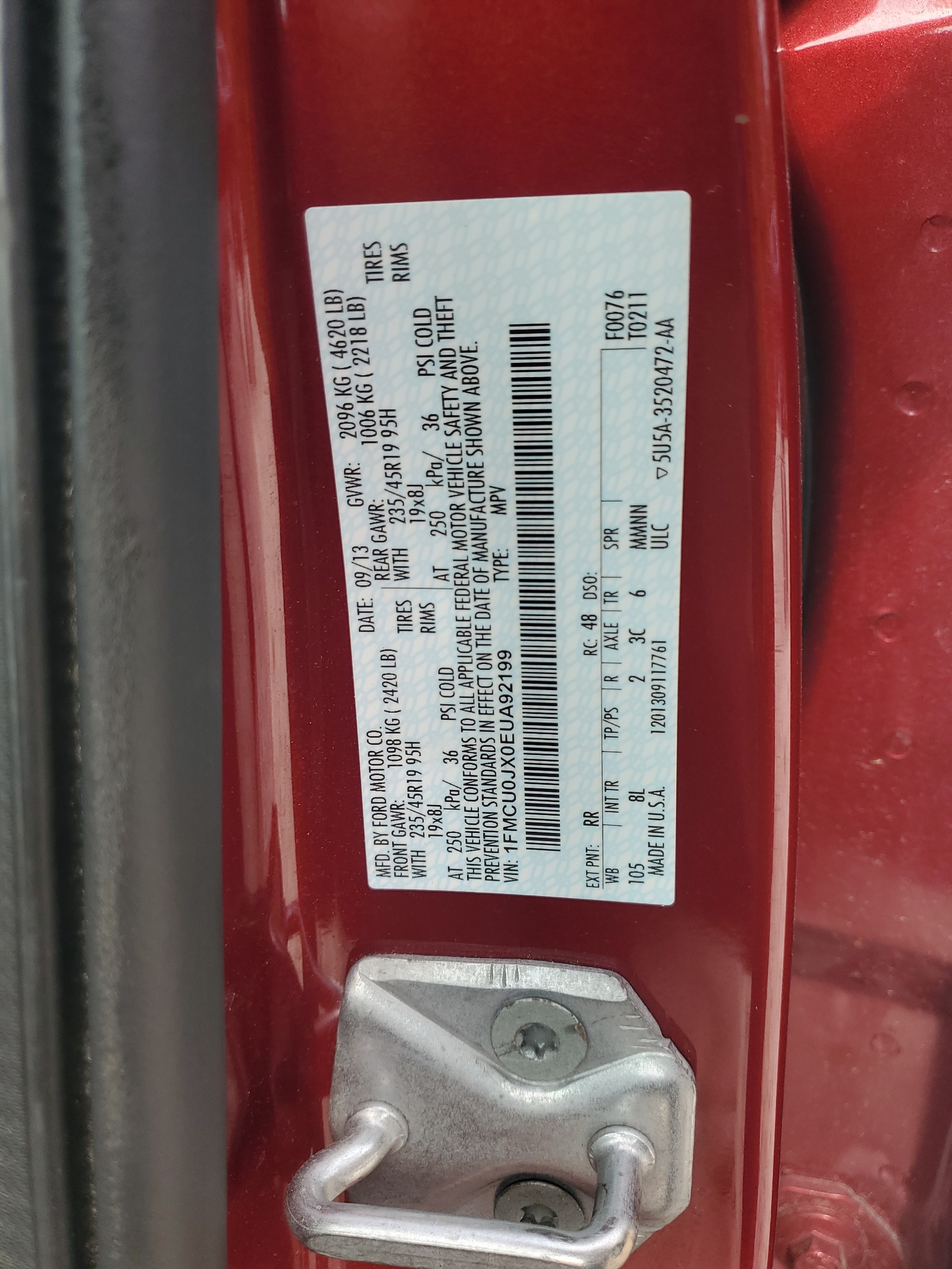 1FMCU0JX0EUA92199 2014 Ford Escape Titanium