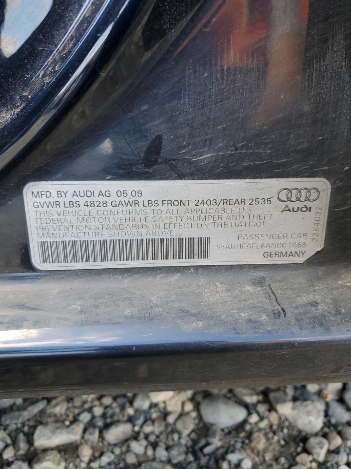 2010 Audi A4 Premium Plus VIN: WAUHFAFL6AN001468 Lot: 59465704